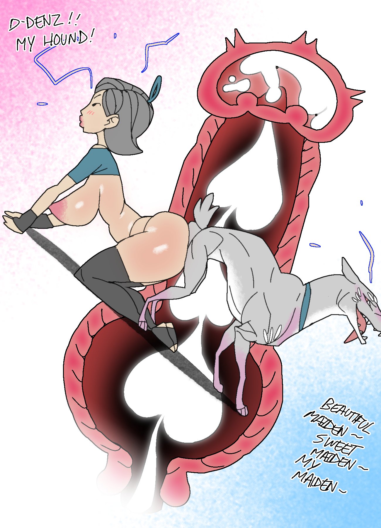 ass, ass to ass, big breasts, breasts, butt, canine, canine on human, couple, cum, cum inside, female, female on feral, feral, feral on female, feral on human, feral penetrating, feral penetrating human, human, human female, human on feral, jijis-waifus, knot, knotting, knotting position, light skin, nipples, sentient feral, thighhighs, thighs, vaginal penetration, zoophilia