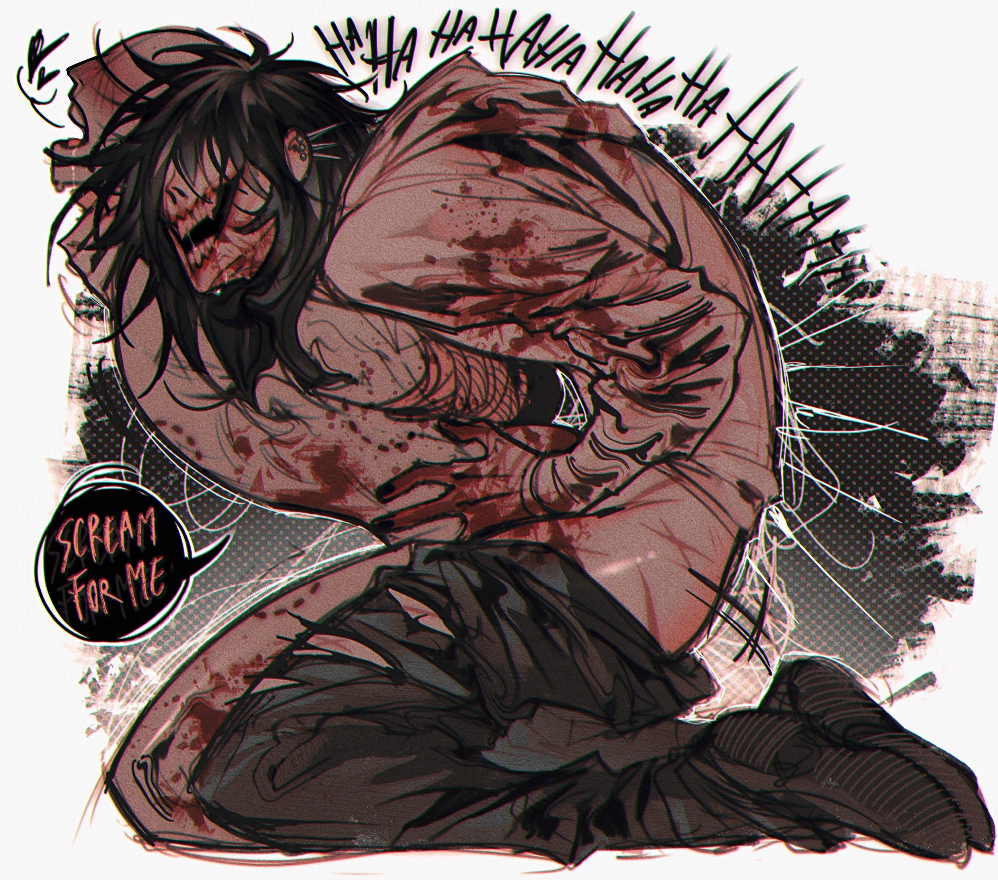 1ambiguous, 1boy, ambiguous gender, ambiguous penetration, ambiguous/male, anon, creepypasta, fucked from behind, fucked into submission, fucked senseless, fucked silly, horror, jeff the killer, killer, male/ambiguous, penetration, rope, rope bondage, sarahpdraws, sex, sharp teeth, thrusting, thrusting hard, tied, tied arms, tied hands, tied up