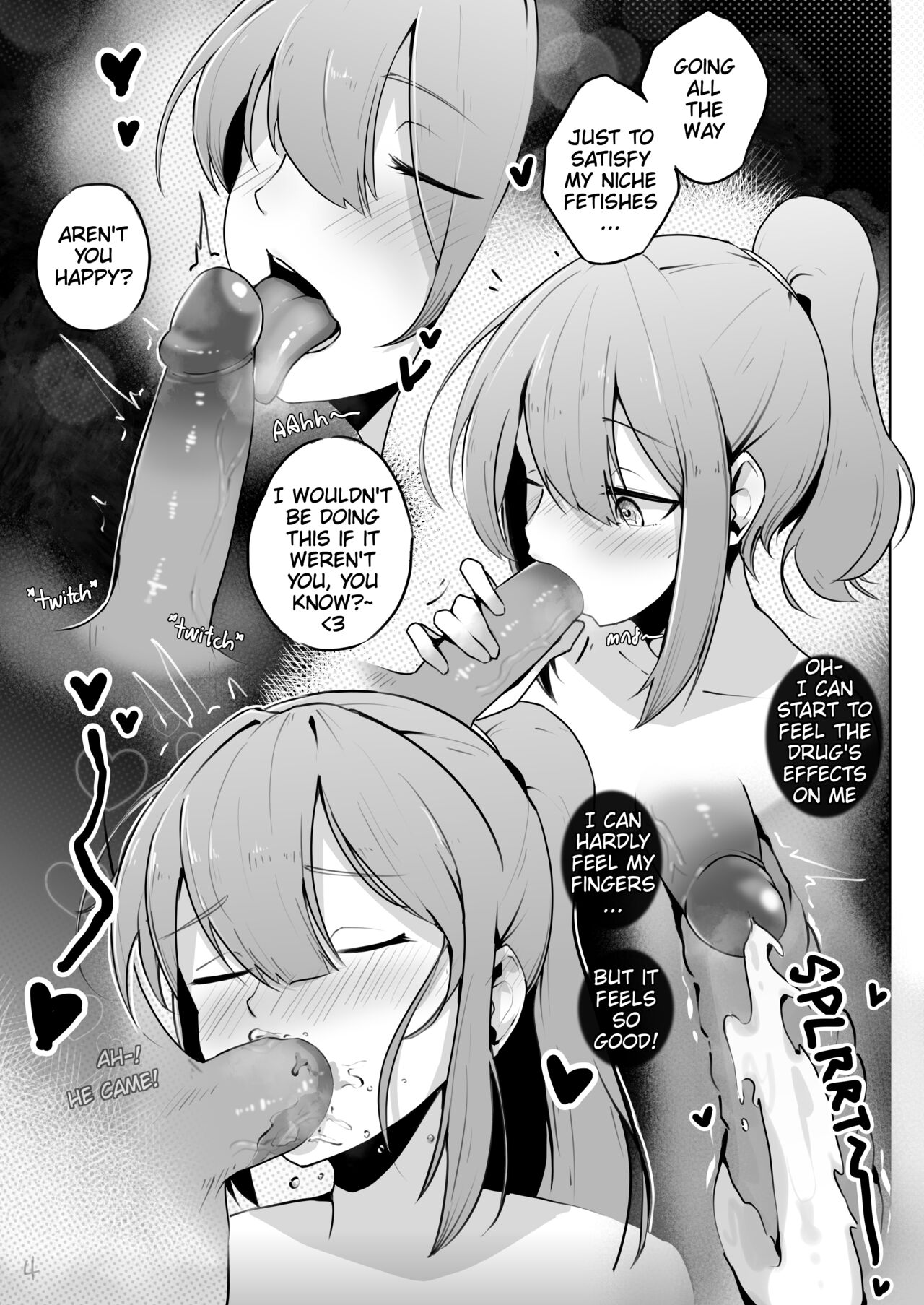 alterkyon, blowjob, blowjob face, comic, cum, cum in pussy, cum inside, cum on breasts, drugs, kinky, petrification, ponytail, small breasts, teasing, transformation, x-ray