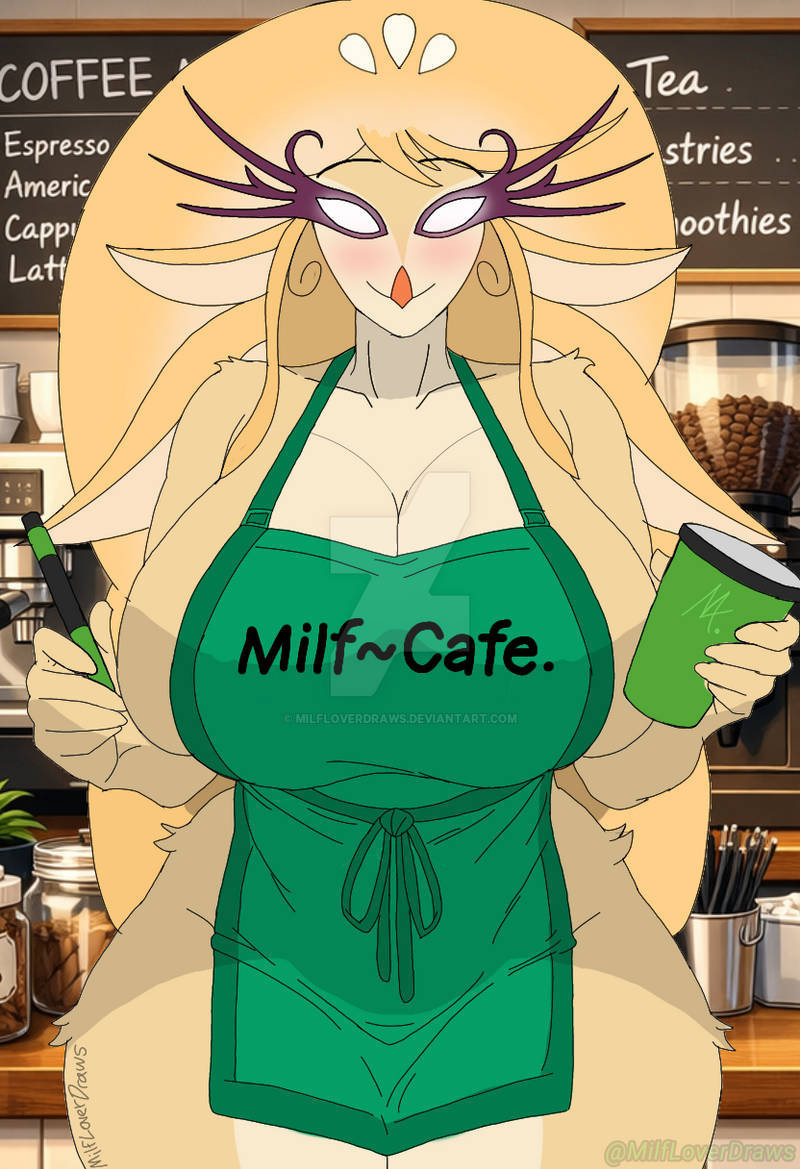 1girls, 2026, alternate version available, amazon prime, anthro, anthro bird, anthro female, anthro only, apron, apron only, ass, beak, big ass, big breasts, blonde female, blonde hair, blonde hair female, blonde-haired female, blush, blush face, blushed face, blushing at viewer, blushing female, breasts, breasts bigger than head, cafe, clothed, clothed female, clothing, coffee, coffee cup, coffee shop, english, english text, female, female focus, female only, hazbin hotel, holding, holding coffee cup, holding cup, holding object, holding pen, huge ass, huge breasts, light feathers, milfloverdraws, partially clothed, partially clothed female, pen, solo, solo female, solo focus, speaker of god (hazbin hotel), spindlehorse toons, text, thick thighs, thighs, thunder thighs, vivienne medrano, vivziepop