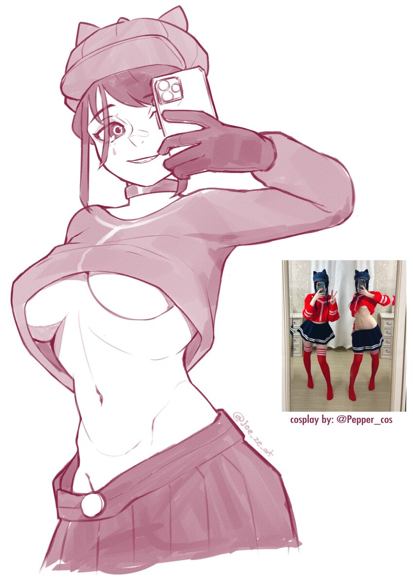 cappie (miside), cool mita (miside), cosplay, joe ze art, miside, mita-chan, pepper cos