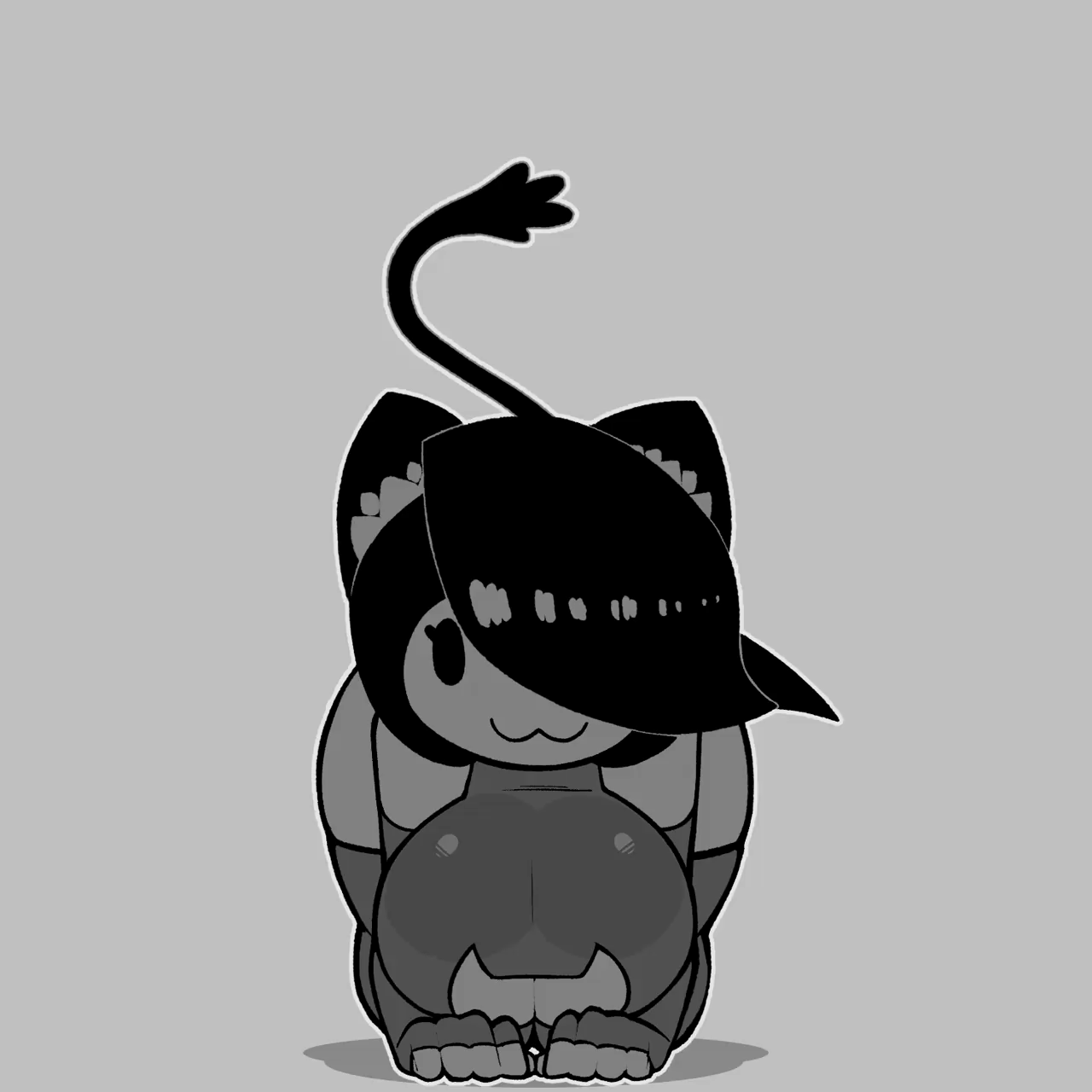 :3, 1girls, animated, animation, big breasts, black hair, breasts, cat ears, cat keyhole lingerie, cat tail, cream (movailarts), curvaceous, curvy, curvy body, curvy female, curvy figure, cute, cute expression, cute eyes, cute face, cute fang, cute female, cute girl, female, female only, full body, keyhole clothing, large breasts, long hair, loop, looping animation, mob face, movailarts, oc, original character, simple eyes, solo, solo female, tagme, thick thighs, thighhighs, thighs, wide hips