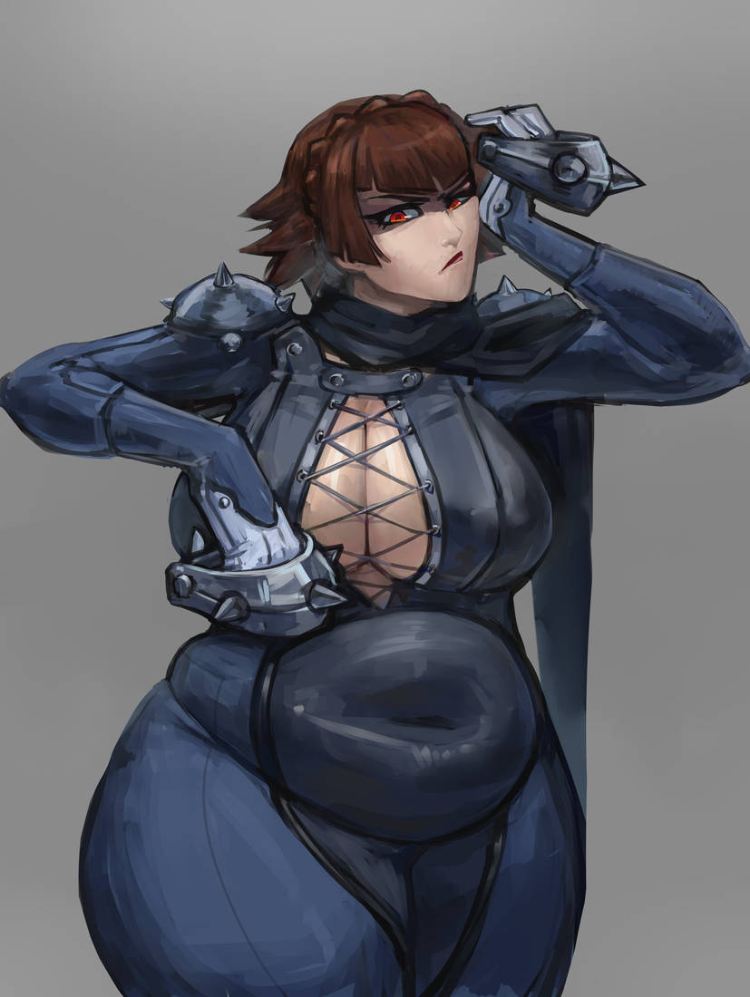 1girls, belly, belly button, big breasts, big thighs, breasts, brown hair, chubby, chubby belly, chubby female, cleavage, cleavage window, female, female only, huge breasts, huge thighs, large breasts, love handles, makoto niijima, massive thighs, megami tensei, persona, persona 5, pirozhok, pudgy belly, red eyes, round belly, sexy belly, sexy tummy, short hair, thick thighs, tummy, tummy bulge, voluptuous, voluptuous body, voluptuous female, wide hips, wide thighs