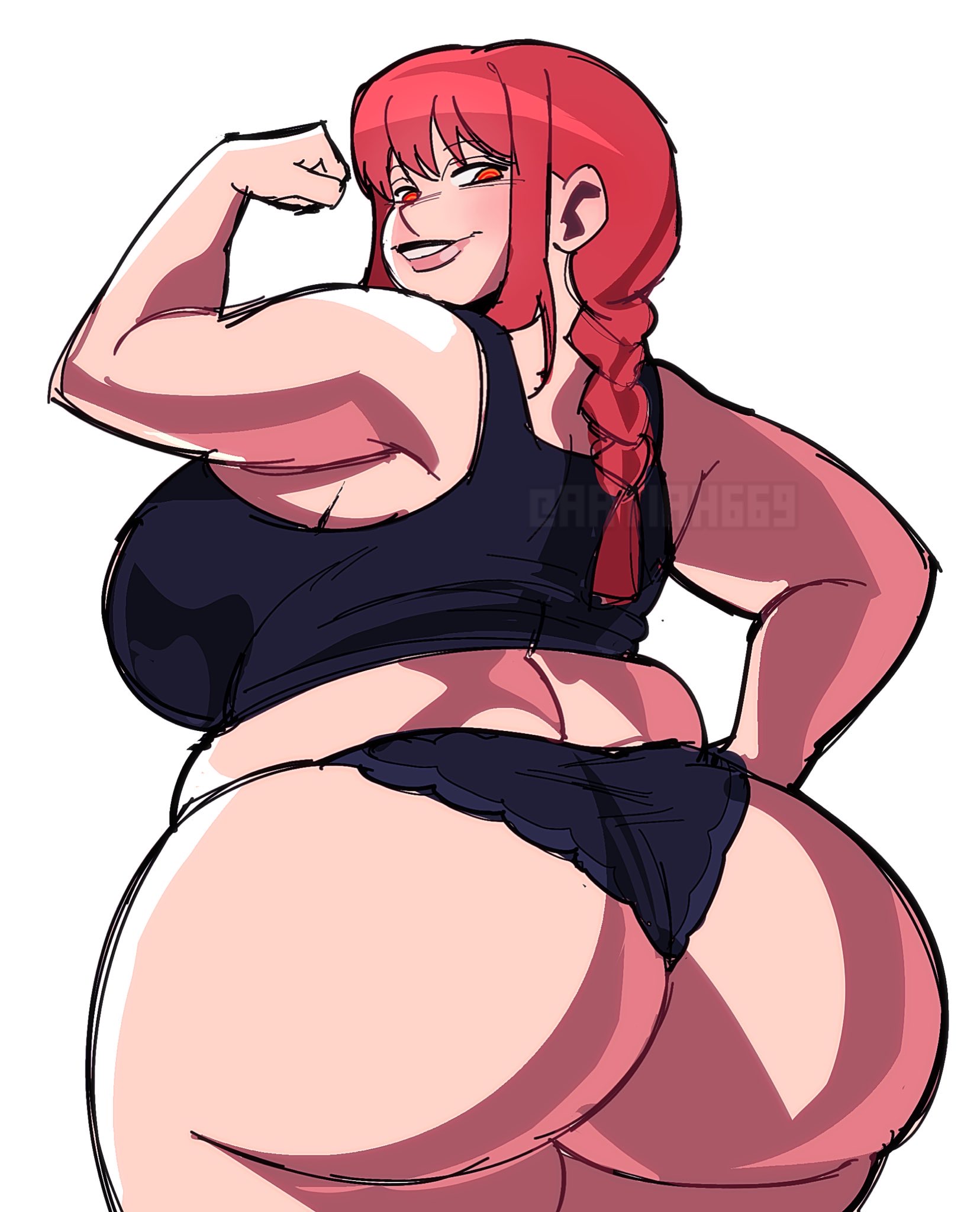 1girls, ass, ass bigger than head, bbw, big ass, big breasts, breasts, breasts bigger than head, breasts out, bubble ass, bubble butt, busty, busty female, chainsaw man, chubby, chubby female, curvaceous, curvaceous figure, curvy, curvy body, curvy female, curvy figure, curvy hips, enormous breasts, fat, fat ass, fat female, female, female only, fleshpie669, giant breasts, gigantic breasts, hourglass figure, huge ass, huge breasts, huge butt, huge thighs, large breasts, looking at viewer, makima (chainsaw man), massive ass, massive breasts, panties, panties only, pinup, thick ass, thick legs, thick thighs, tits bigger than head, underwear, voluptuous, voluptuous female, wide hips, wide thighs