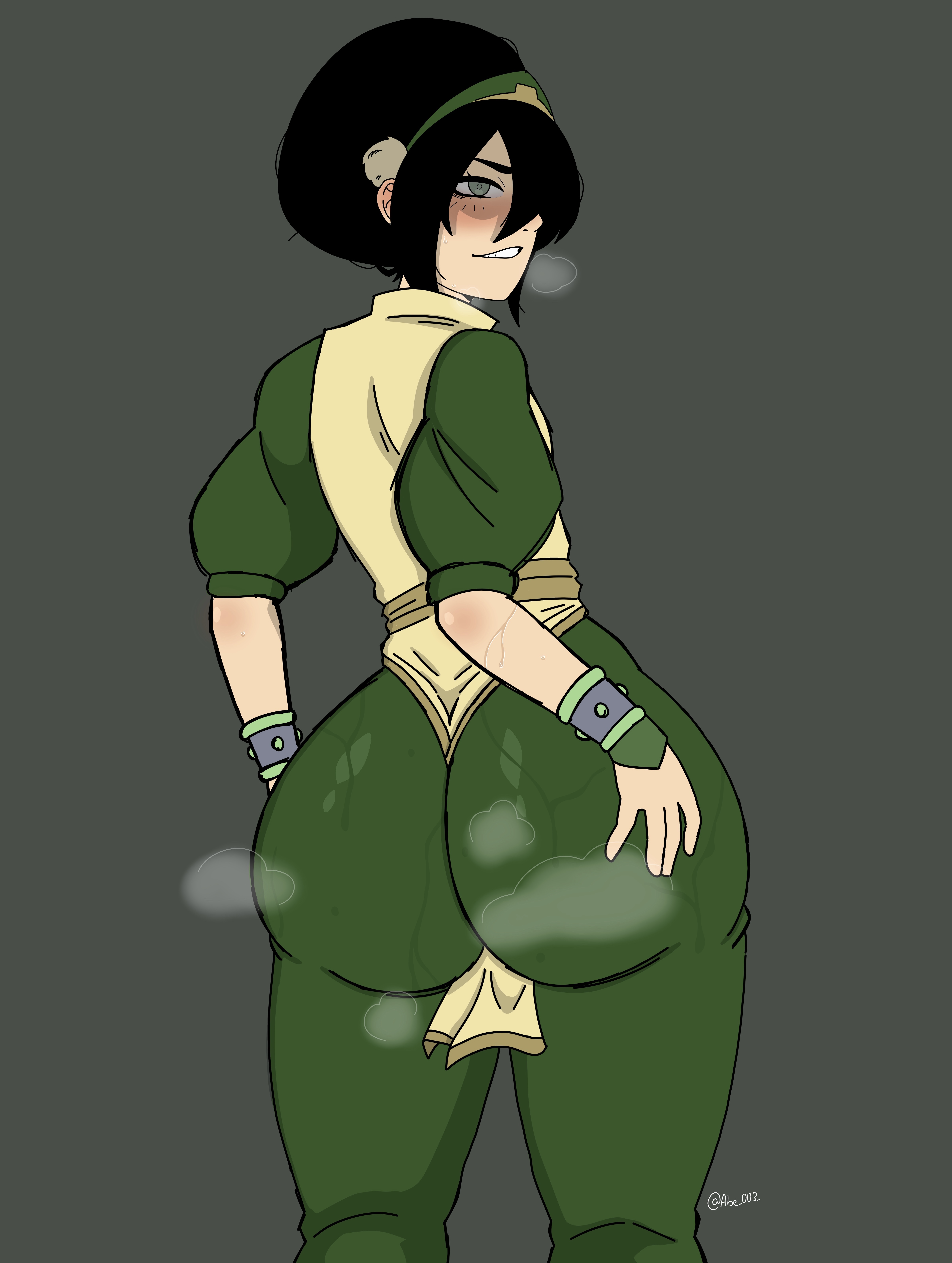 1girl, 1girls, avatar legends, avatar the last airbender, big ass, fat ass, female, fully clothed, juicy butt, mutty, nickelodeon, sweaty, sweaty ass, toph bei fong, wedgie