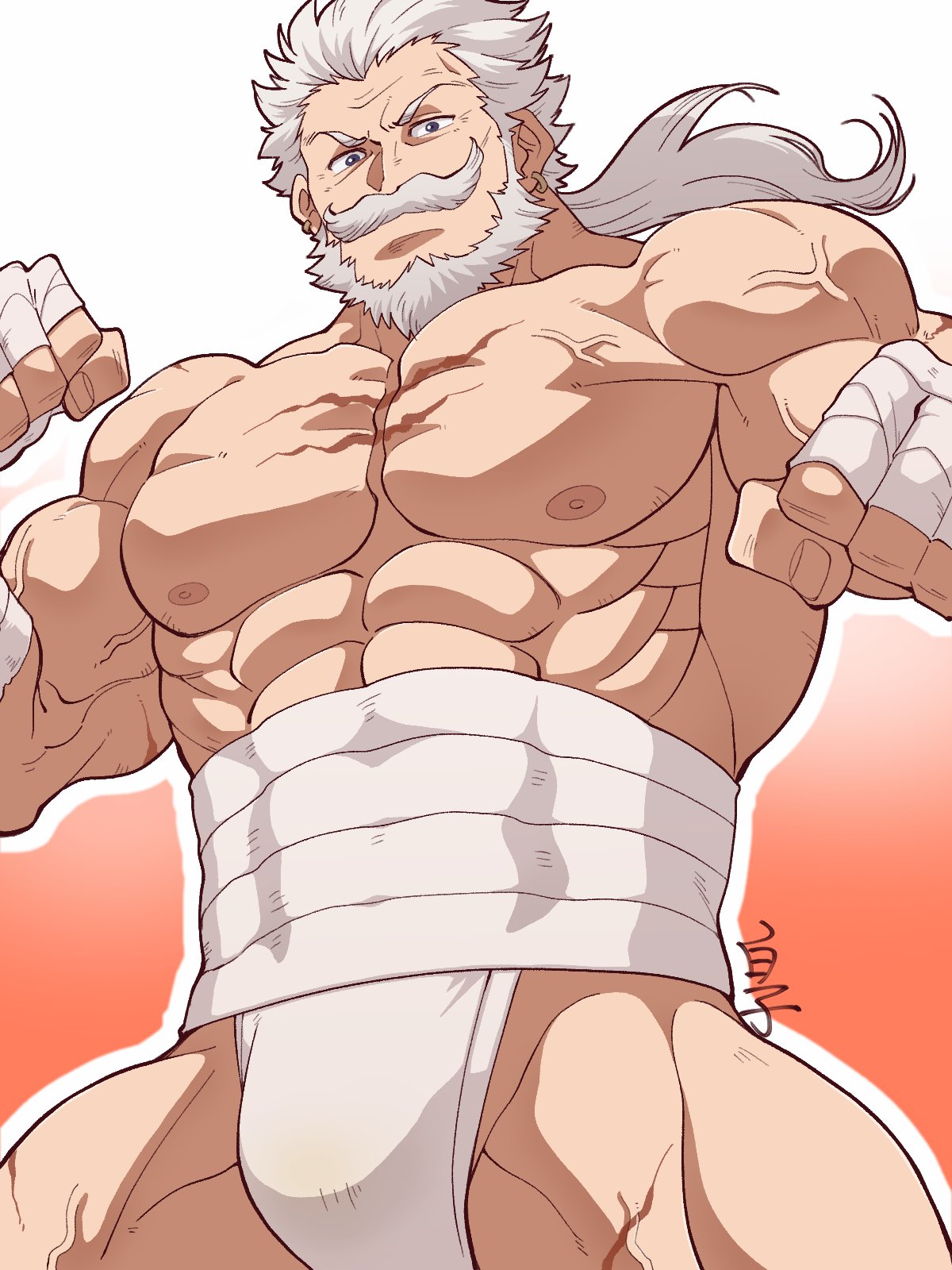 41raco bara bulge flaccid gay granblue_fantasy male male_only muscles solo solo_male soriz