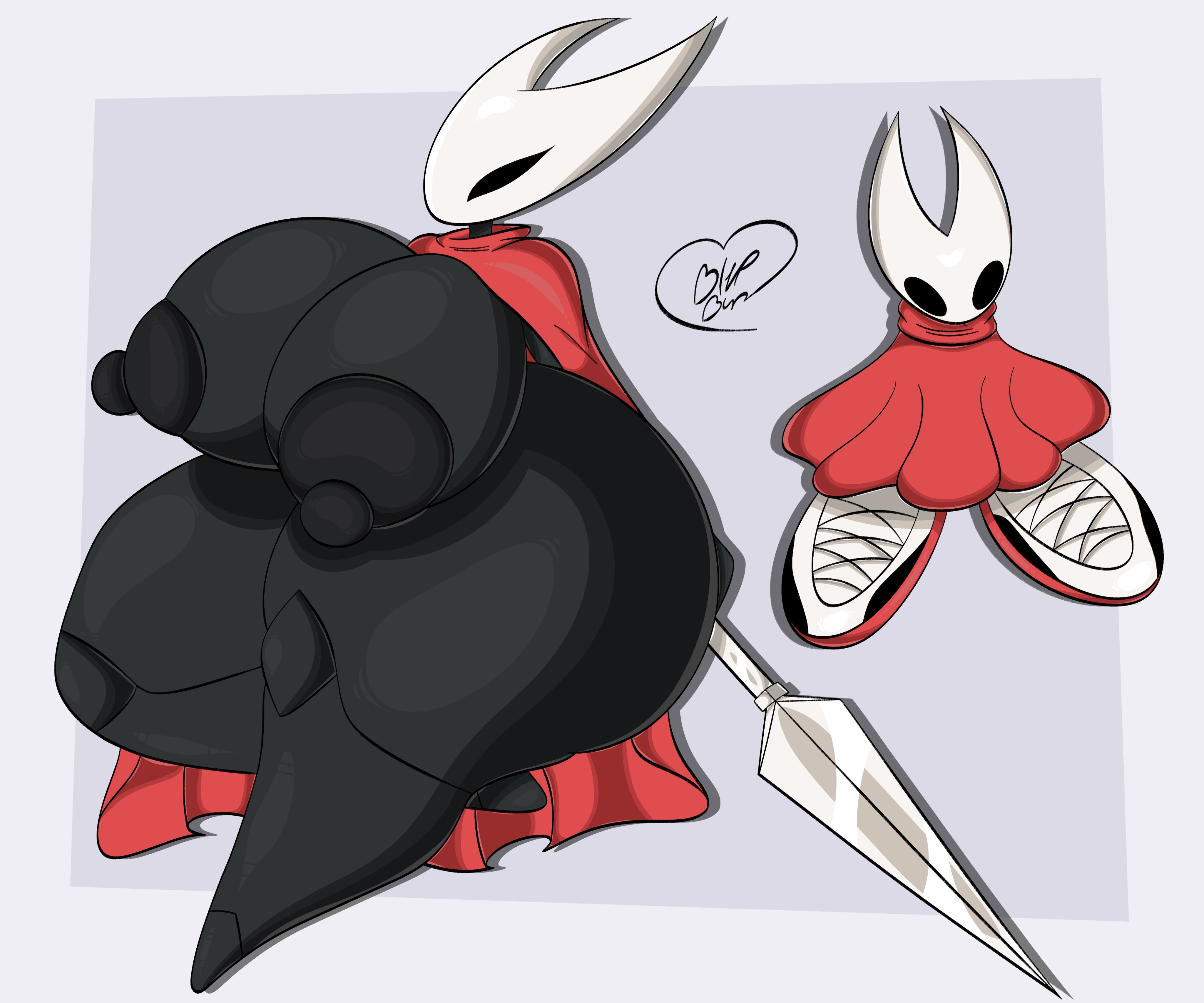 anthro, areola, areolae, arthropod, arthropod humanoid, big areola, big areolae, big nipples, blepbun, cloak, clothing, hollow knight, hollow knight (franchise), hornet (hollow knight), melee weapon, meme, meme reference, nipples, red cloak, red clothing, shoes, simple background, sword, team cherry, weapon