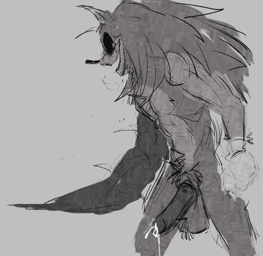 1boy, anthro, anthro only, big penis, cum, cum drip, cum dripping from penis, furry, hedgehog, hedgehog humanoid, kolossos, outcome memories, penis, penis out, solo, solo male, sonic.exe (series), tagme