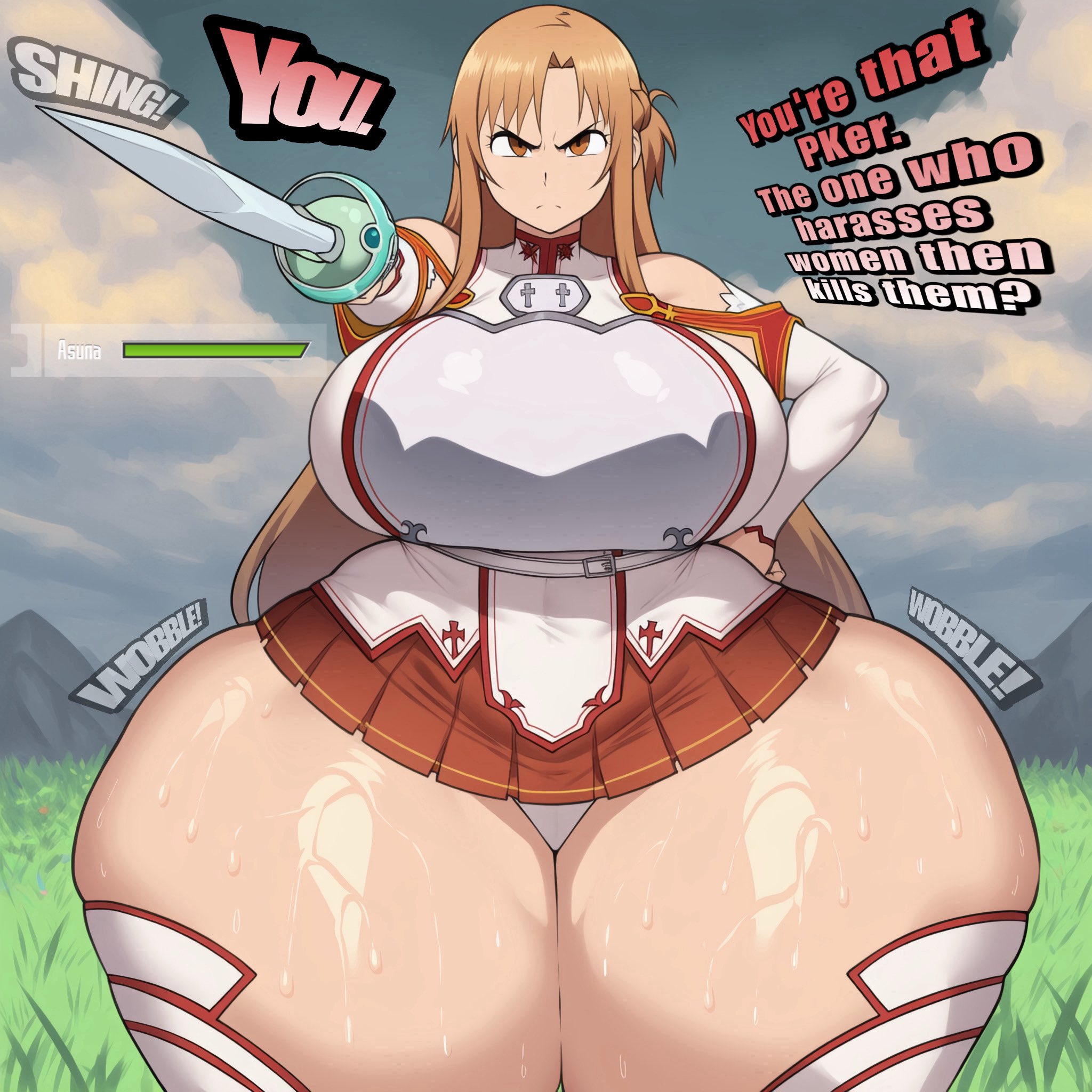 1female, 1girls, ai generated, female, irxsvielwriter, solo female, sword, sword art online, tagme, yuuki asuna