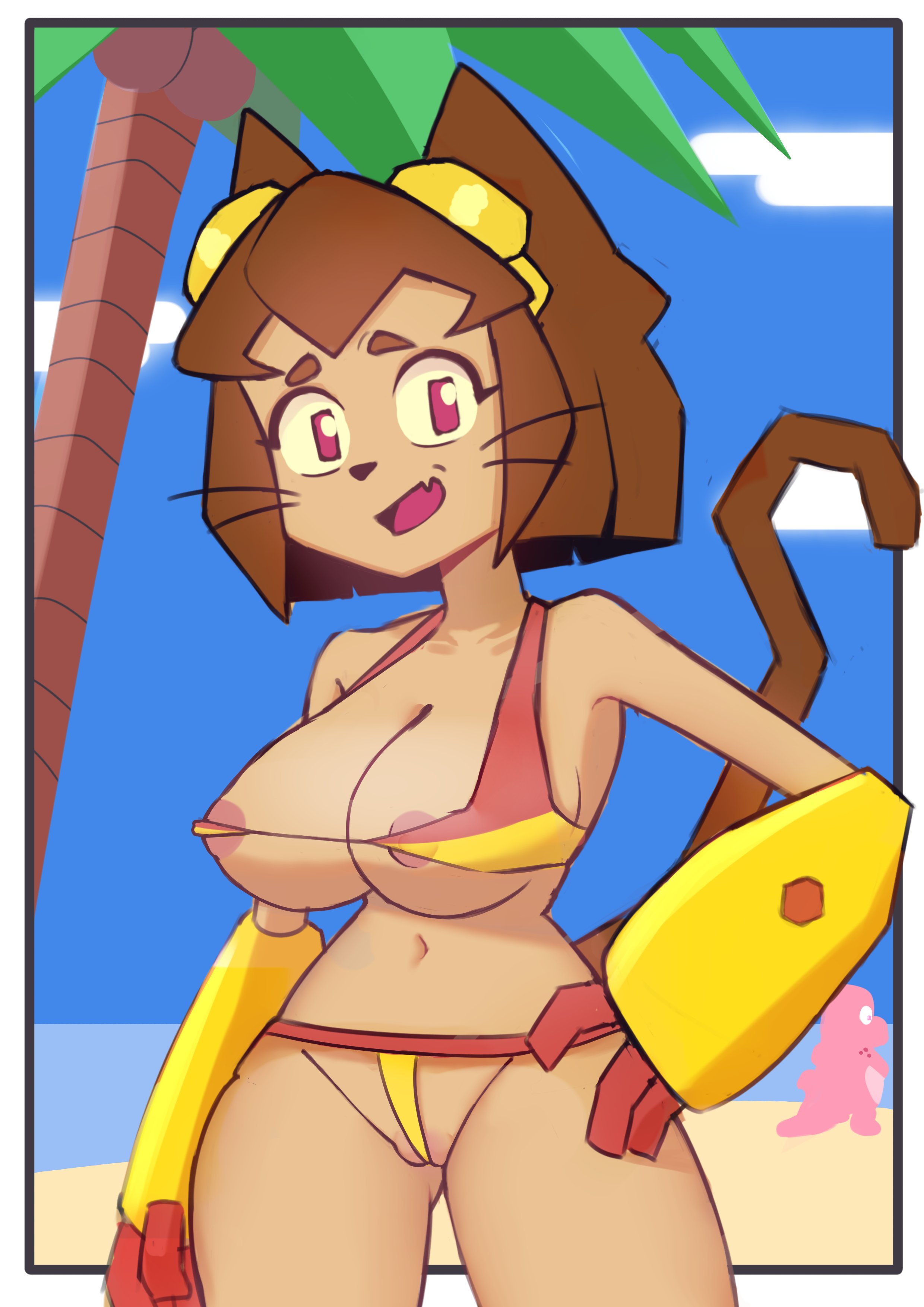 1girls, akahermit, anthro, ass, big breasts, breasts, english text, female, female focus, female only, gameoverse, huge ass, huge breasts, kit (gameoverse), large ass, large breasts, solo, thick thighs, thighs, wide hips