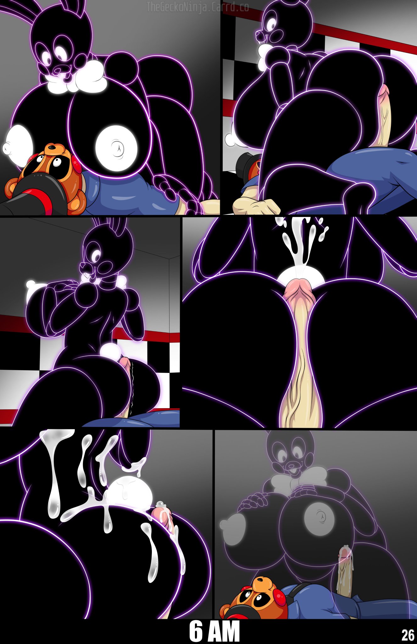 1boy, 1boy1girl, 1girl, 1girls, animal humanoid, animatronic, anthro, ass, assjob, between buttocks, buttjob, female, five nights at freddy's, five nights at freddy's 2, freddy mask (fnaf), hot dogging, human, humanoid, male, male/female, nightguard, rabbit, rabbit girl, rabbit humanoid, rule 63, scottgames, shadow bonnie, straight, tagme, thegeckodemon, thegeckoninja