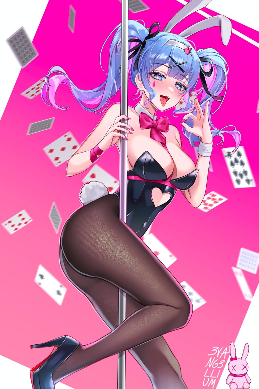 1girls artist_request bunnygirl bunnysuit cards female hatsune_miku rabbit_hole_(vocaloid) tagme vocaloid