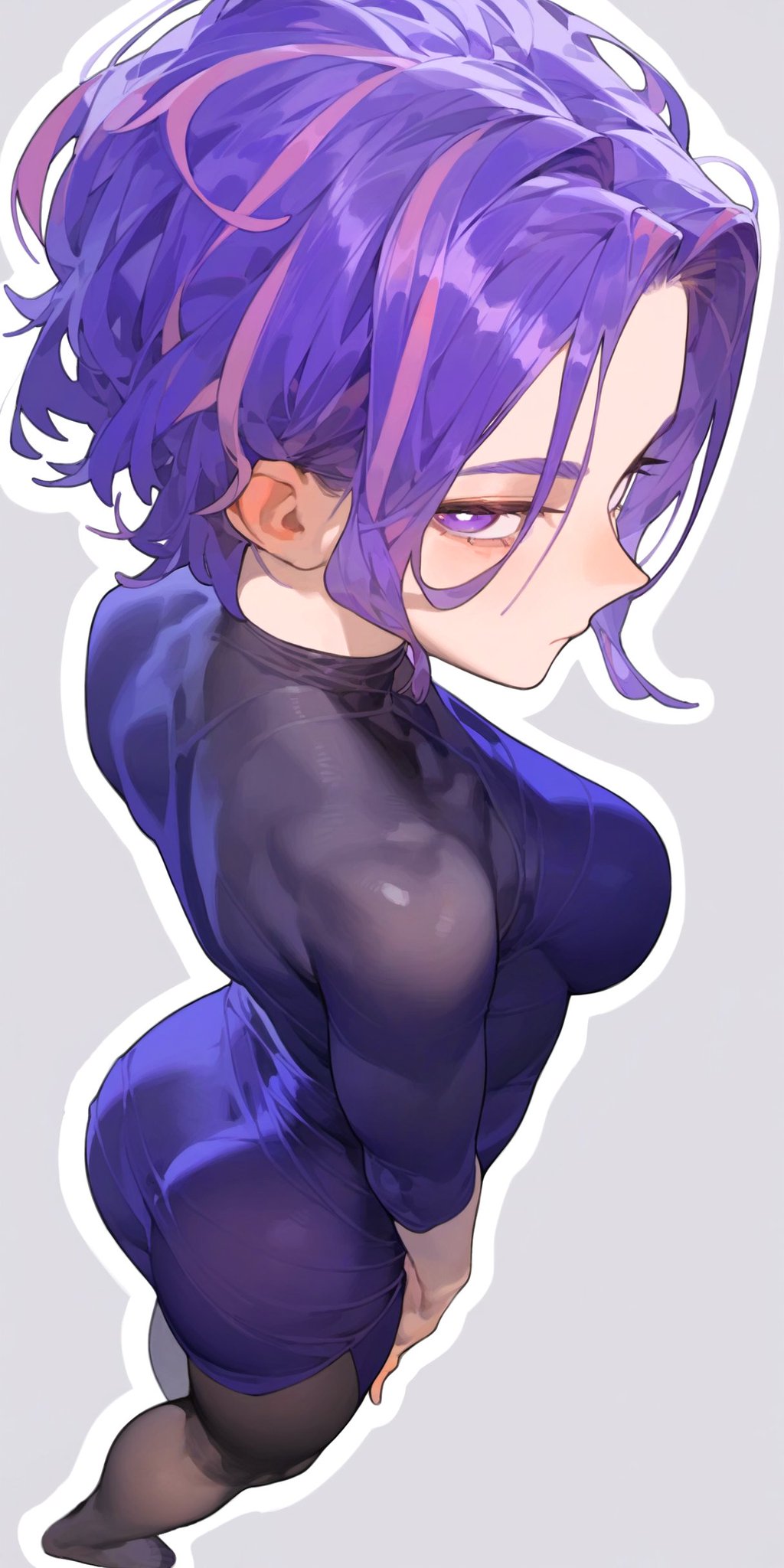 1girls, ai generated, ass, big ass, big butt, boku no hero academia, boobs and butt pose, breasts, clothed, clothes, female, female only, lady nagant, my hero academia, solo, thighhighs, tight clothes, tight clothing