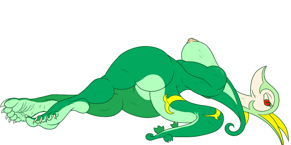 2:1 5_toes alpha_channel anthro anthrofied back big_breasts big_butt biped breasts butt claws conditional_dnp curvy_figure digital_media_(artwork) feet female generation_5_pokemon green_body green_skin hindpaw humanoid_feet long_neck looking looking_at_viewer lying nintendo nipples non-mammal_breasts non-mammal_nipples nude on_side paws plantigrade pokemon pokemon_(creature) pokemon_(species) pokemorph rear_view red_eyes reptile scalie serperior side_boob simple_background small_waist smile soles solo toes transparent_background zp92