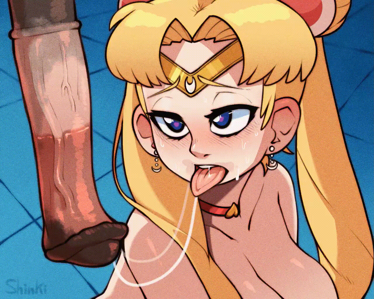 1boy, 1girls, after deepthroat, after oral, animal genitalia, animal penis, animated, big breasts, big penis, bishoujo senshi sailor moon, blue eyes, breasts, fellatio, female, horse, horse penis, horsecock, huge breasts, huge cock, interspecies, large breasts, light skin, light-skinned female, male, meme, oral, pale skin, pale-skinned female, penis, sailor moon, sailor moon redraw challenge, saliva, saliva trail, shinki (artist), tongue, tongue out, uncensored, usagi tsukino, veiny penis, zoophilia