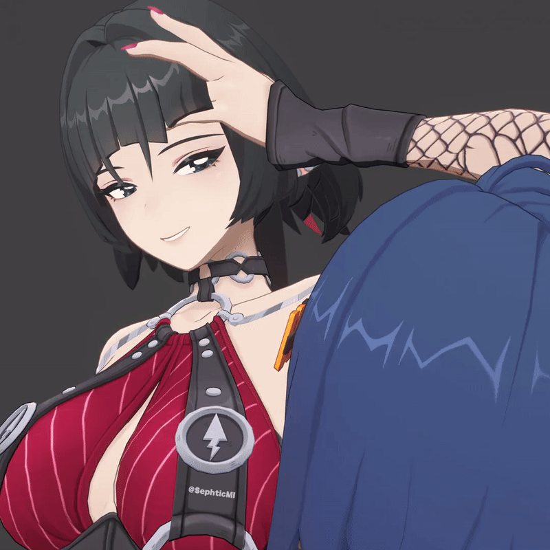 2girls, 3d, animated, armpit fetish, armpit licking, armpits, arms up, bakushin o armpit gif (meme), belle (zenless zone zero), female/female, jane doe (nocturne of light) (zenless zone zero), jane doe (zenless zone zero), meme, sephitcmi, yuri, zenless zone zero