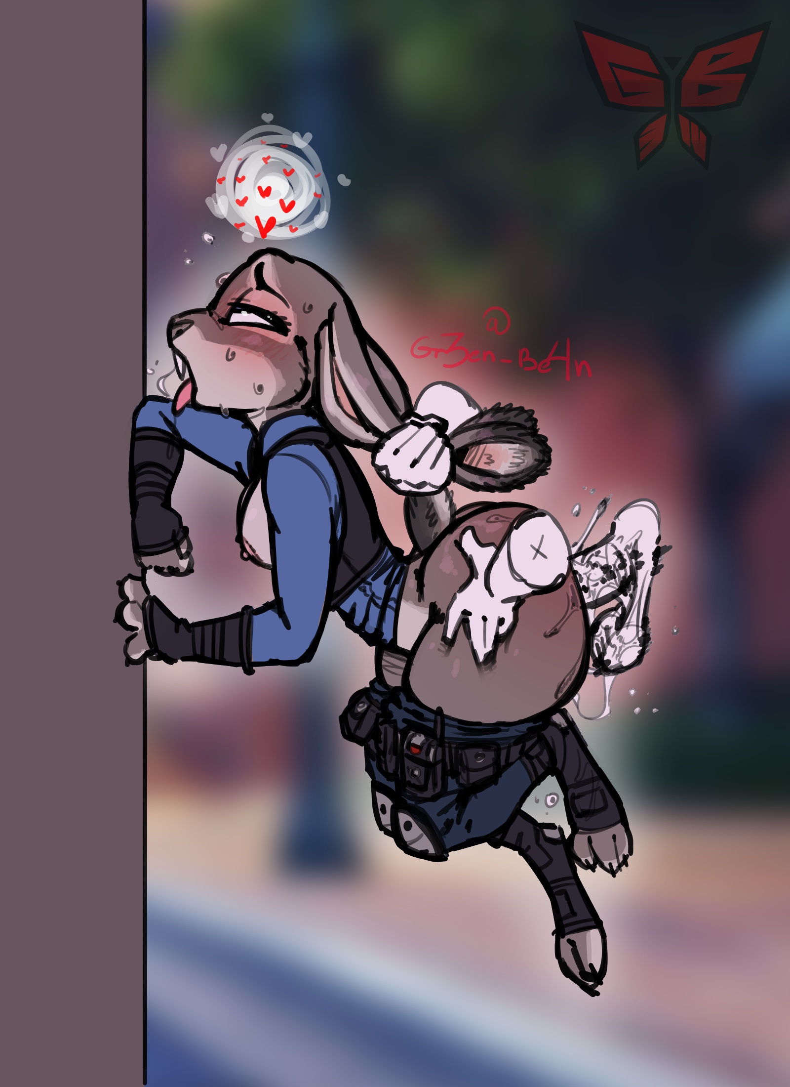 ahe gao, ass grab, bunny girl, drool, ear grab, ear pull, fat ass, hairy balls, judy hopps, long balls, on duty, public sex, saggy balls, small breasts, vaginal penetration, vaginal sex, wet pussy, zootopia