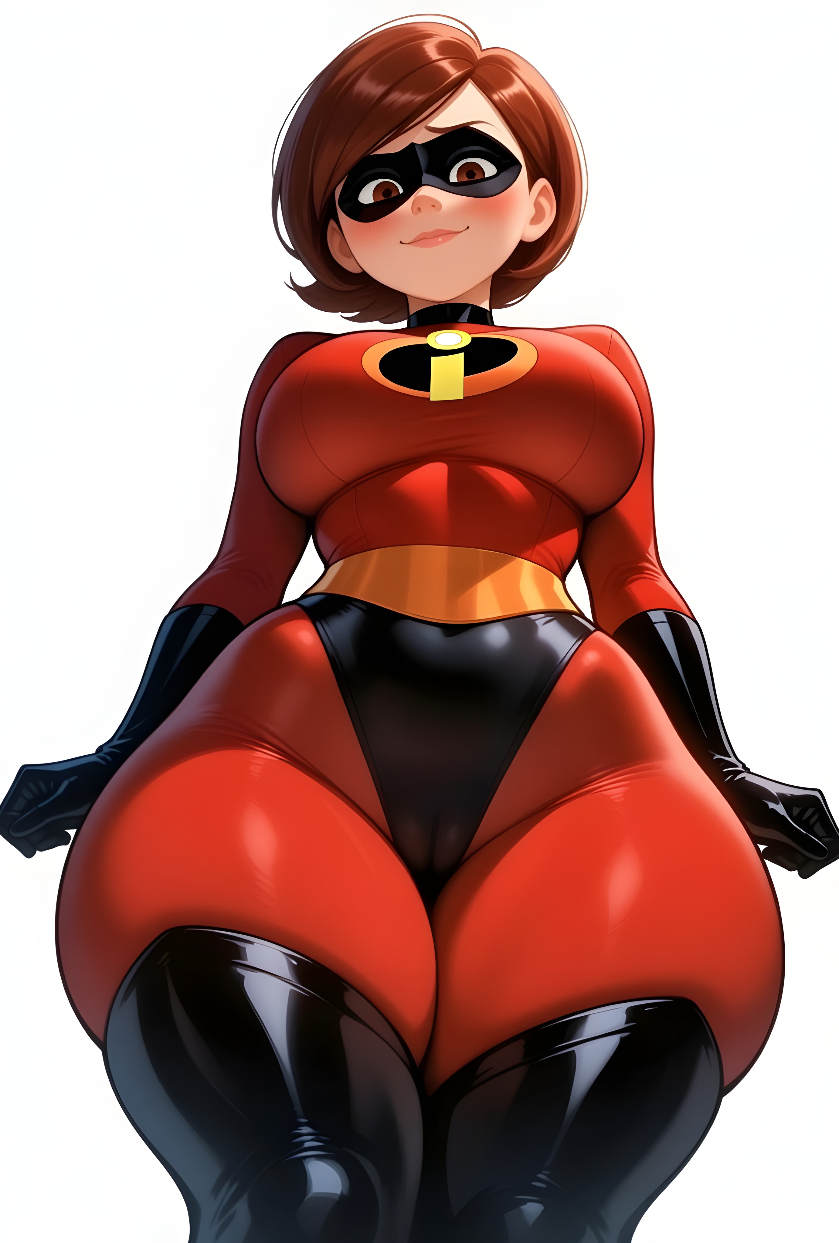 1girls, ai generated, big ass, big breasts, big butt, brasil louco, bubble ass, bubble butt, clothed, clothed female, curvaceous, curvy, curvy body, curvy female, curvy figure, elastigirl, female, female focus, female human, female only, full body, full clothed, fully clothed, helen parr, huge breasts, large ass, looking at viewer, looking down, milf, milf body, pixar, seducing, seducing viewer, seductive look, seductive pose, seductive smile, sexy, sexy body, sexy pose, simple background, solo, solo female, solo focus, tagme, the incredibles, thick, thick ass, thick body, thick butt, thick legs, thick thighs, white background