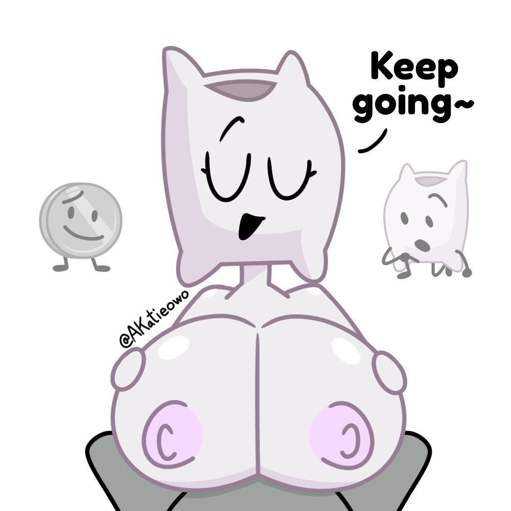1girls, accurate art style, akatieowo, alt, alt version, alternate, alternate version, battle for bfb, battle for bfdi, battle for dream island, bfb, bfdi, big breasts, breasts, closed eyes, grabbing boobs, grabbing breasts, grabbing own boobs, grabbing own breasts, grabbing own tits, grabbing tits, humanoid, hyper, hyper breasts, jacknjellify, jnj, just not (tpot), nickel (bfdi), nicklow, nipples, no background, object show, object show community, object shows, osc, pillow (bfdi), pov, talking, talking to viewer, the power of two, titjob, titjob pov, tpot, white background