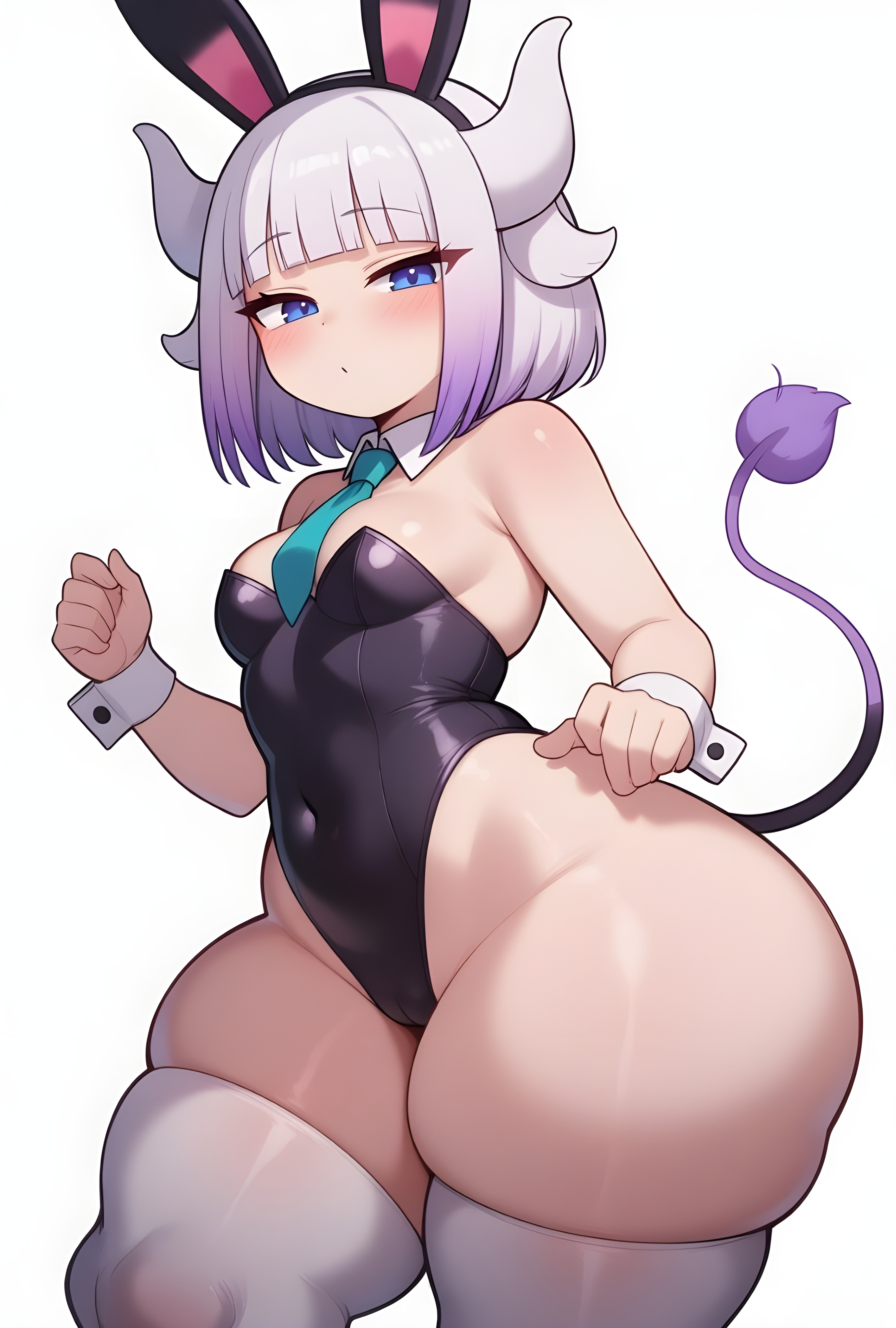 1girls, aged up, ai generated, bedroom eyes, big ass, big breasts, big butt, brasil louco, bubble ass, bubble butt, bunny costume, bunny ears, bunnysuit, clothed, clothed female, curvaceous, curvy, curvy body, curvy female, curvy figure, female, female focus, female only, full body, full clothed, fully clothed, gigantic ass, huge breasts, kanna kamui, kobayashi-san chi no maidragon, large ass, looking at viewer, seducing, seducing viewer, seductive, seductive look, seductive pose, seductive smile, sexy, sexy body, sexy pose, shortstack, simple background, solo, solo female, solo focus, tagme, thick, thick ass, thick body, thick butt, thick legs, thick thighs, white background