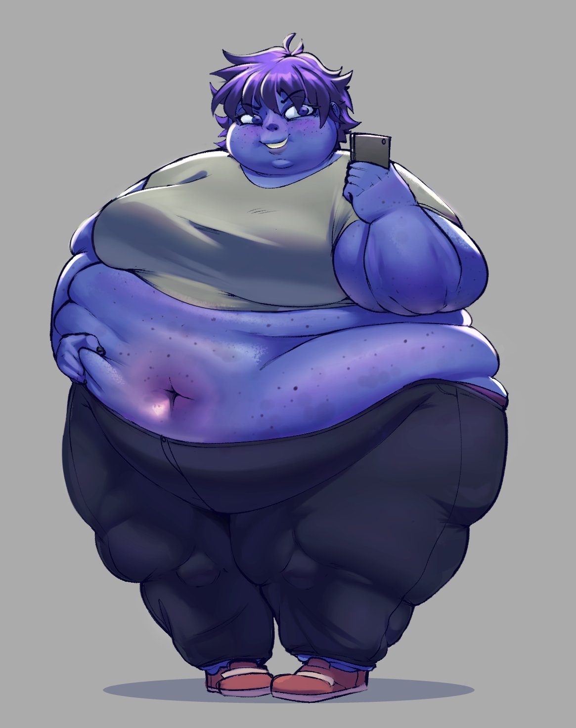 bbw big_breasts blueberry_inflation breasts female fruityshork huge_breasts inflation overweight overweight_female thick_thighs wide_hips