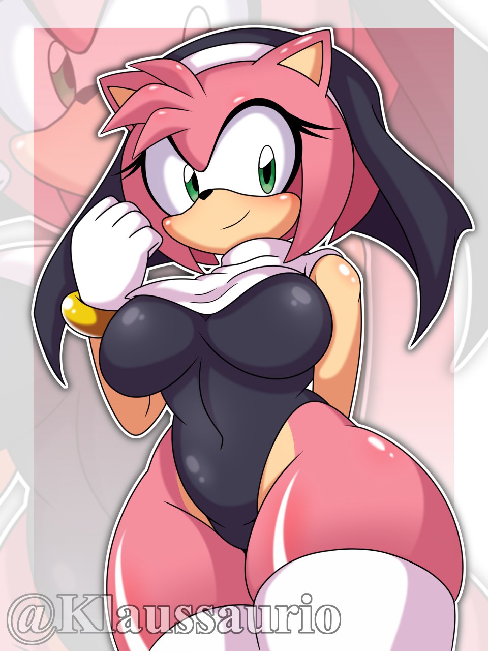 amy_rose klaussaurio nun nun_outfit sonic_(series) tagme thighs