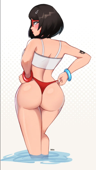 big_ass big_breasts black_hair evie_(fortnite) fortnite fortnite:_battle_royale glasses hourglass_figure legs perfect_ass perfect_body thick_ass thong