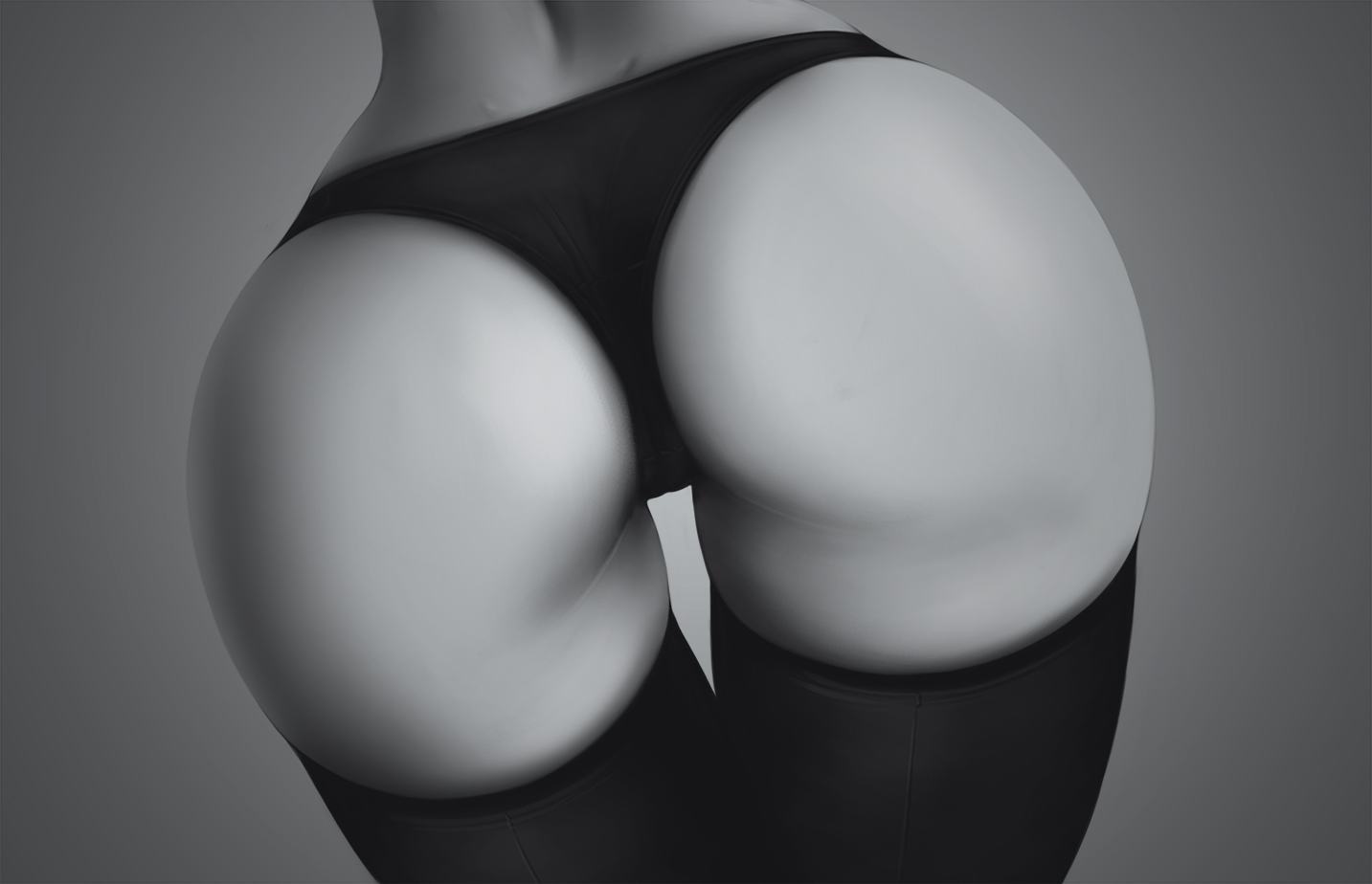 1girls, ass, big ass, cameltoe, female, female only, impracticalart, panties, pussy, solo, thigh gap, thighhighs
