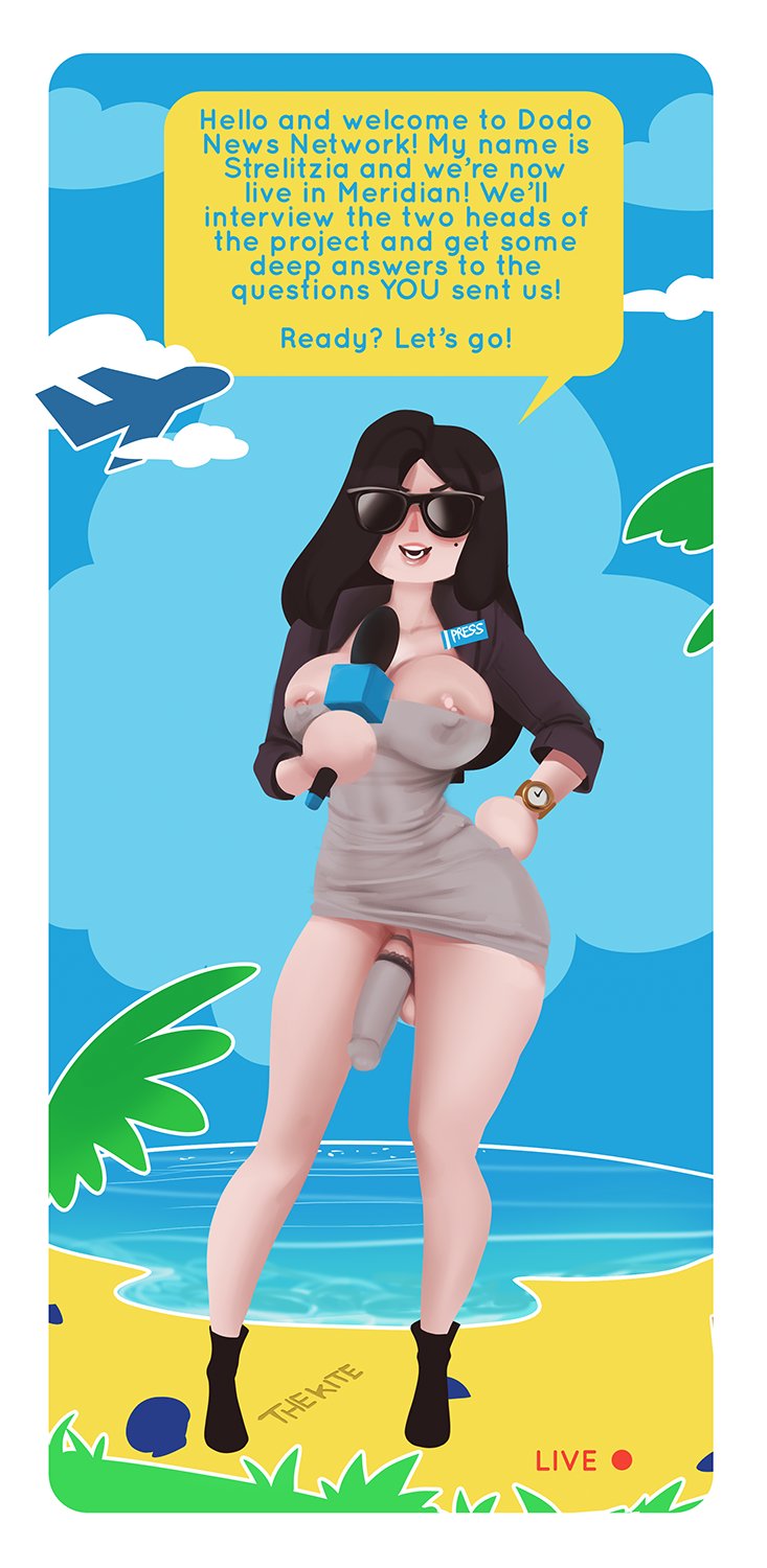 1futa, animal crossing, animal crossing girl, areolae, balls, balls under clothes, bimbo, bottomless skirt, breasts, casual boner, casual exposure, casual nudity, cleavage, cock sleeve, cock sleeve (clothes), cock sock, curvy, dickgirl, erect nipples, erection under clothes, erection under skirt, female, futa only, futanari, half-erect, huge breasts, ineffective clothing, intersex, large areolae, nintendo, nipple bulge, nipples, no panties, only player, outdoors, penis, penis out, penis under clothes, penis under skirt, see-through, see-through clothing, see-through top, skirt, skirt lift, solo, speech bubble, text, thekite, villager (animal crossing), wide hips, wristwatch, year request