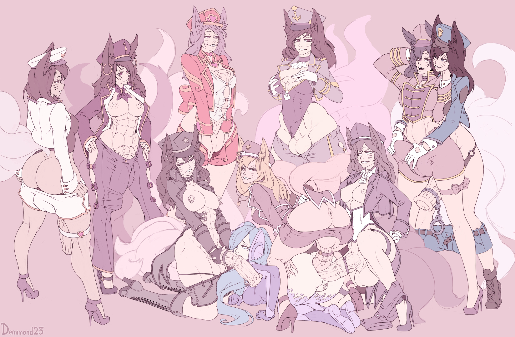 1girls, abs, ahri, alternate costume, anal, anal rape, anal sex, animal genitalia, animal genitalia on humanoid, anus, aqua hair, areolae, autopaizuri, autopaizuri under clothes, balls, big breasts, blue hair, breasts, bulge, bulge down leg, cleavage, clones, clothed sex, deepthroat, demimond23, dickgirl, dj sona, double anal, equine penis, erection, erection under clothes, fellatio, female, futa with female, futa with futa, futanari, gangbang, gangrape, high heels, horsecock, horsecock on humanoid, huge cock, human with animal genitalia, intersex, large breasts, league of legends, long hair, long twintails, looking at viewer, masturbation, midriff, monochrome, multiple persona, nipple piercing, nipples, no bra, no panties, nurse, nurse cap, nurse hat, nurse uniform, oral, paizuri, pants around one leg, pants down, penetration, penis, penis on leg, penis out, penis through leghole, penis to the knees, penis tuck, penis under clothes, piercing, popstar ahri, pussy, rape, revealing clothes, riot games, sex, shorts around one leg, shorts down, sona buvelle, testicles, twintails, undressing, veiny penis