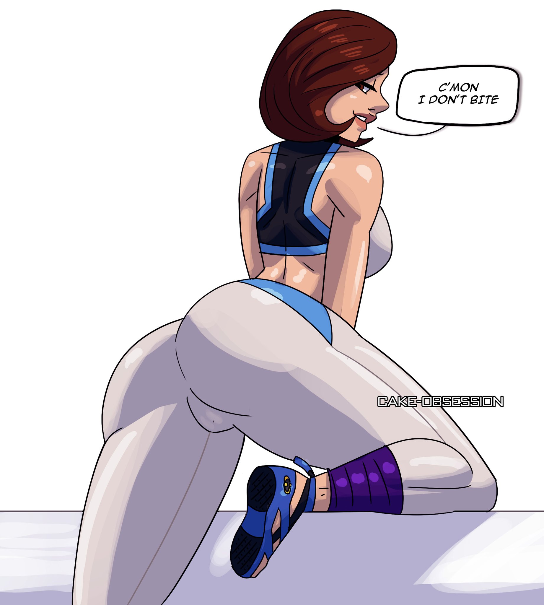1girls, ass, big ass, big breasts, breasts, brown eyes, brown hair, cake obsession, disney, female, female only, helen parr, mature female, milf, pixar, short hair, smooth skin, solo, solo female, solo focus, the incredibles