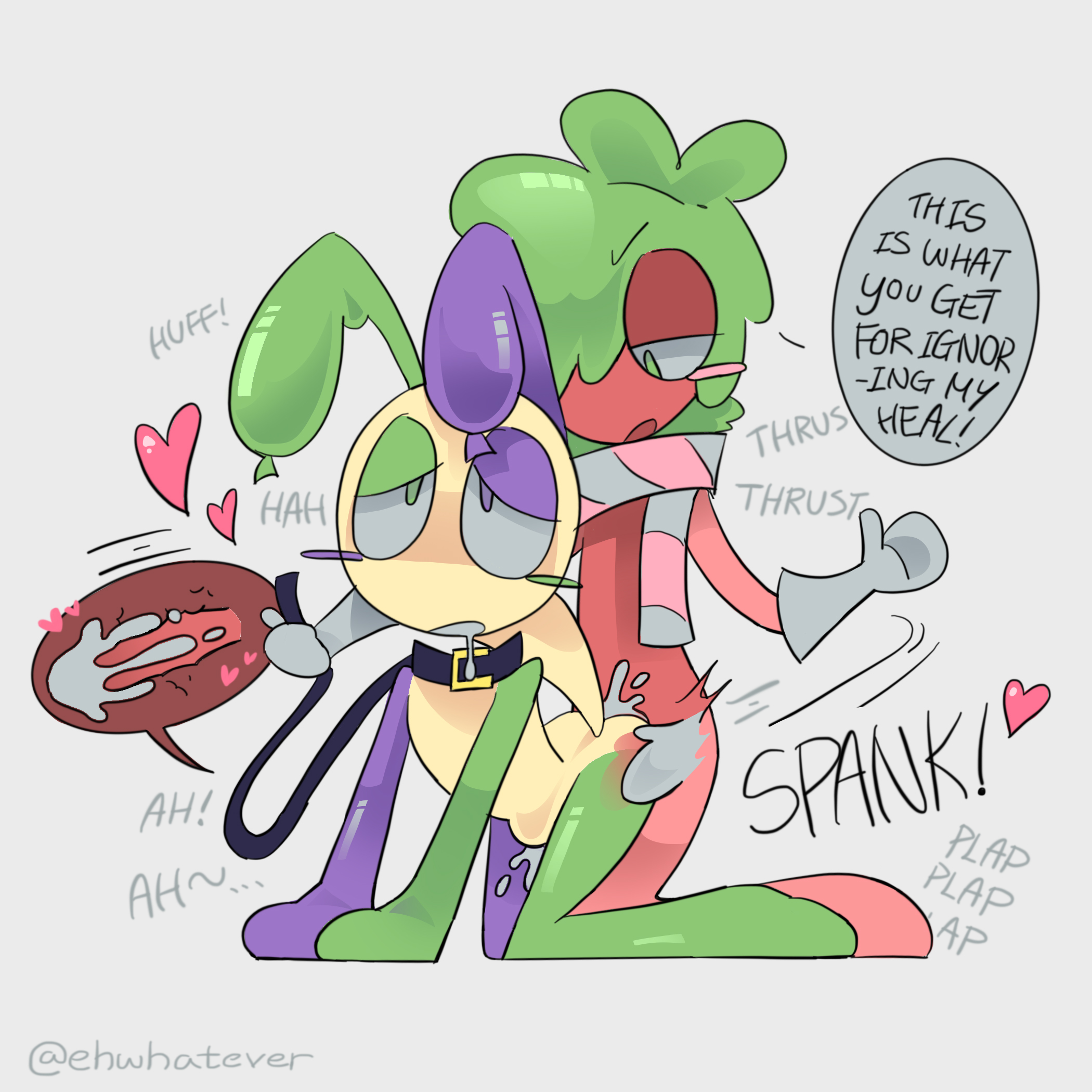 bent over, berryfunny, dandy's world, drool, duo, gay, leash, looey (dandy's world), male, male only, slap mark, slapping ass, slapping butt, spank marks, spanked butt, spanking, sprout (dandy's world), yaoi