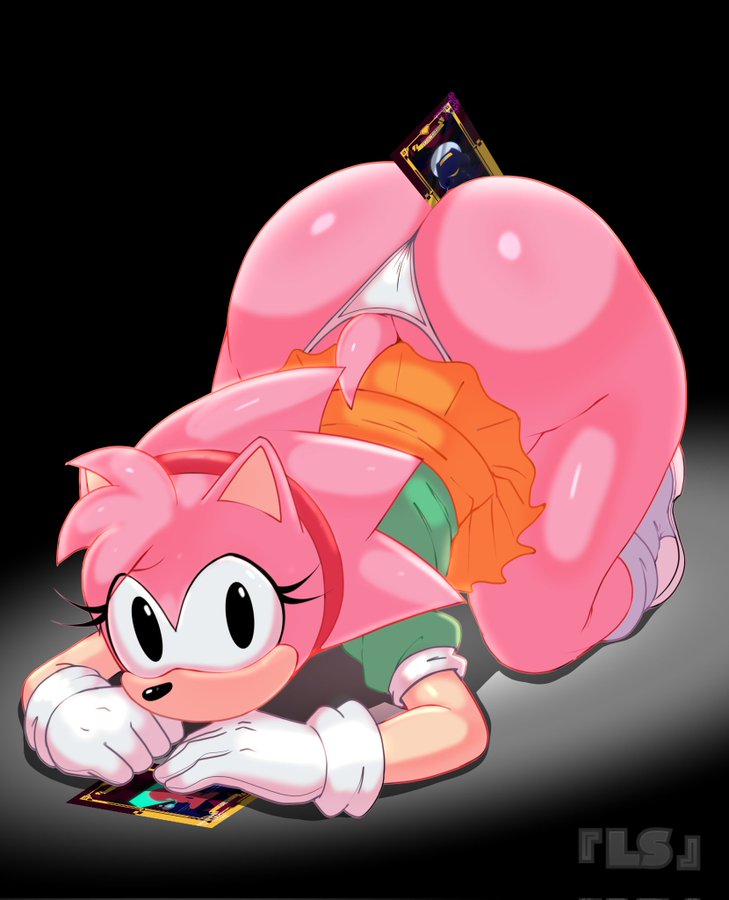 1lastshadow1, amy rose, ass up face down, big ass, bubble butt, card, classic amy rose, face down ass up, female only, huge ass, laying down, ls, mooning, object in ass, outcome memories, sonic (series), tagme, thong, wedgie, wedgied female