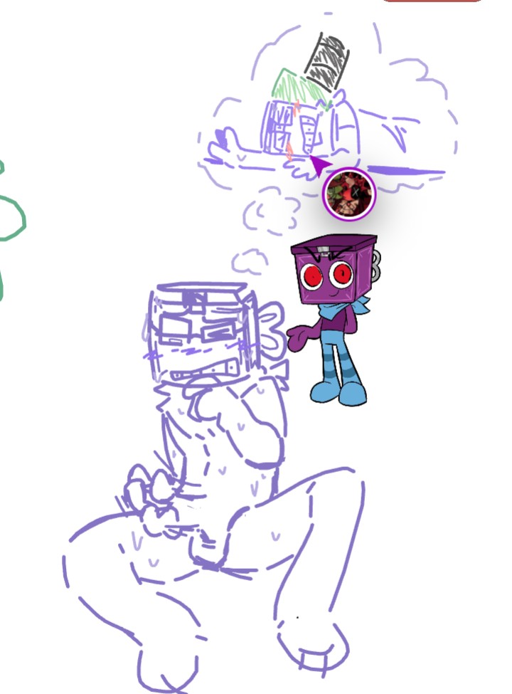 boxten (dandy's world), braces, dandy's world, dick, jerking, jerking off hand motion, jerkingoff, krazykay, nerd, roblox, roblox game, stepped on, sweat, sweatdrop, sweating, thinking, thinking about another, thinking of someone else, vee (dandy's world)