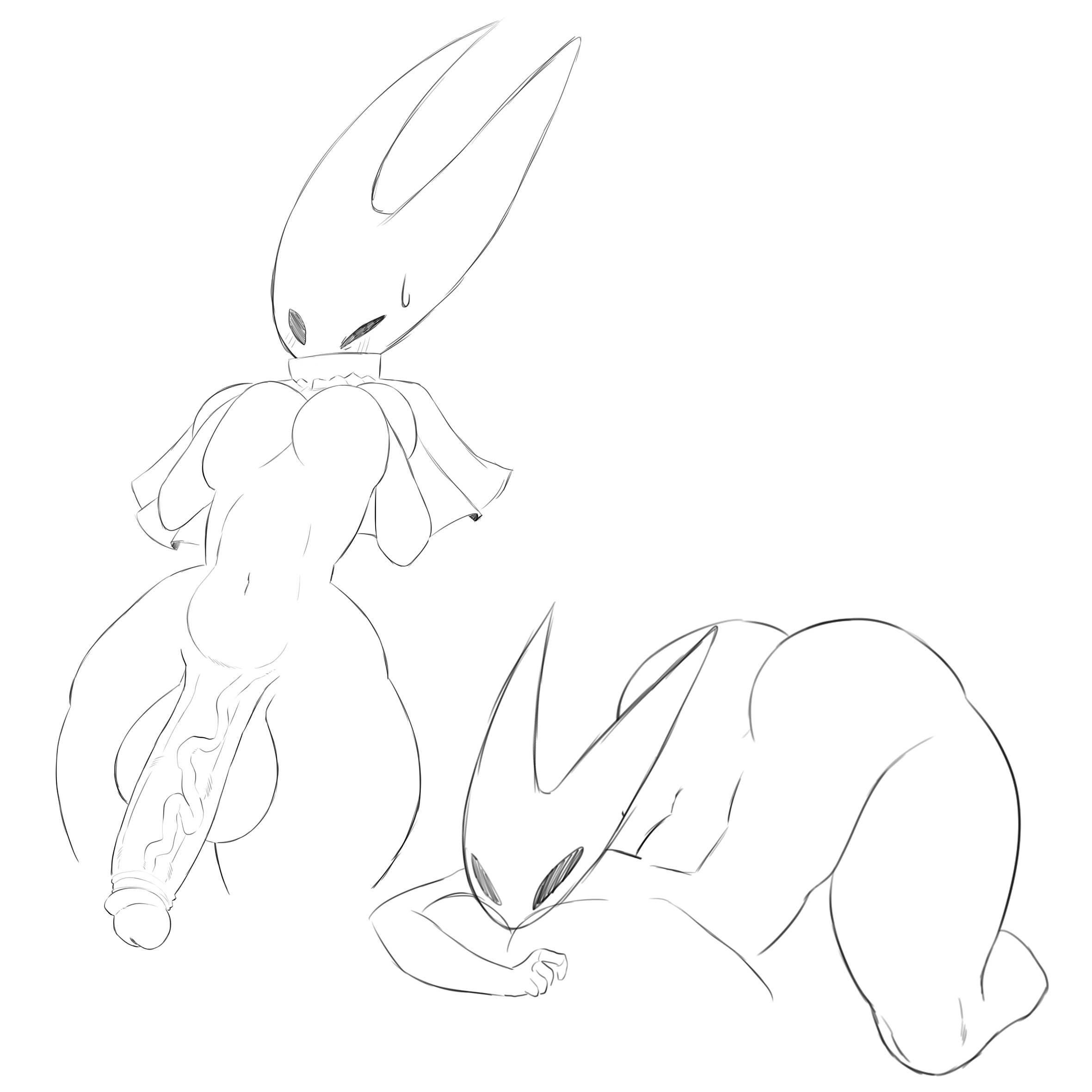 1futa, 1girls, ass, balls, boobs, breasts, cock, fat ass, female, futanari, hollow knight, hornet (hollow knight), horns, huge breasts, huge testicles, insect girl, insects, mask, masked, masked female, penis, pochoclogigi, sketch, sweat, sweatdrop, sweating, testicles, veiny cock, veiny penis