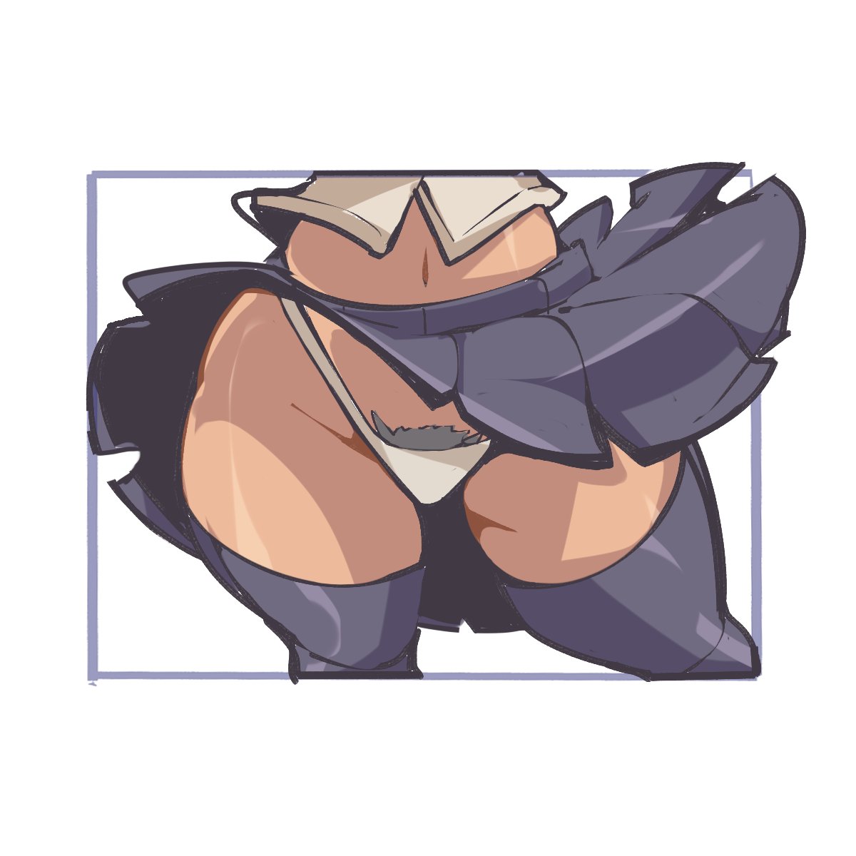 1girls, 2025, 2d, chalkin, clothing, female, female focus, female only, female pubic hair, filia (skullgirls), miniskirt, navel, panties, pubic hair, school uniform, skirt, skullgirls, tagme, thick thighs, thighhighs, thighs, white panties, wide hips