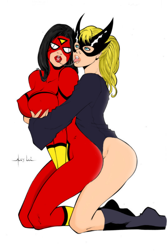 alex_lei avengers black_hair blonde_hair blue_eyes bobbi_morse colored dagoobah jessica_drew marvel mockingbird_(marvel_comics) spider-man_(series) spider-woman yuri