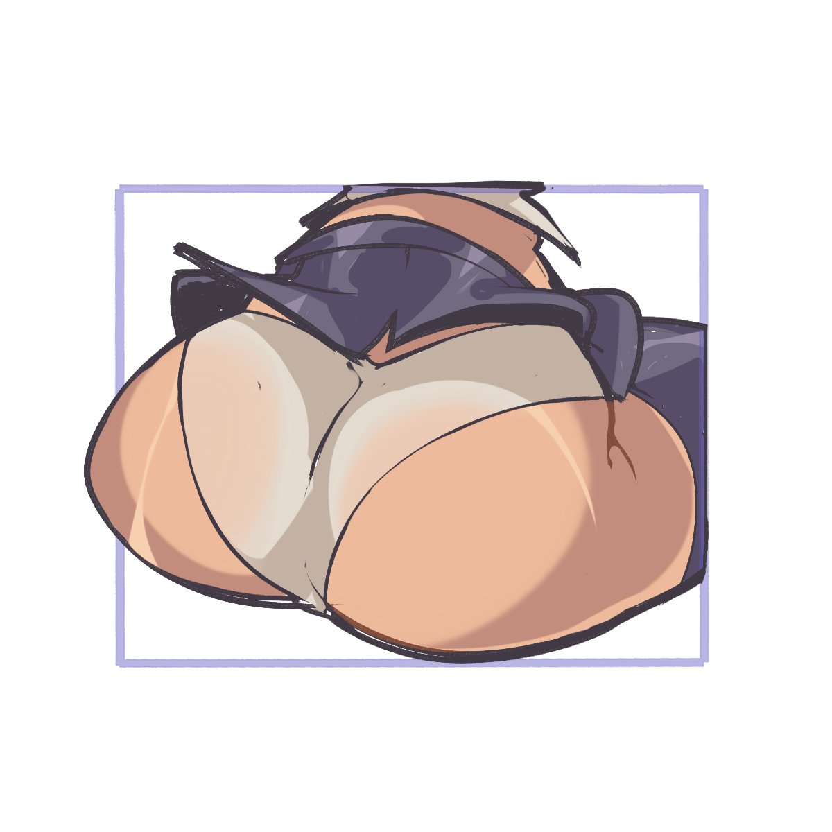 1girls, 2025, 2d, ass, ass focus, chalkin, clothing, female, female focus, female only, filia (skullgirls), large ass, miniskirt, navel, panties, pubic hair, school uniform, skirt, skullgirls, tagme, thick thighs, thighhighs, thighs, white panties, wide hips