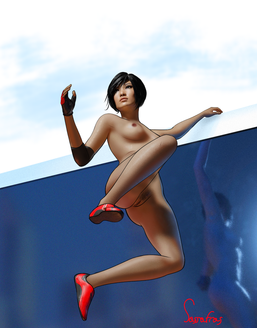 1girls action_pose areolae ass athletic breasts bubble_butt busty eyelashes faith_connors faith_connors_(mirror's_edge_catalyst) female female_focus female_only fingerless_gloves fit fit_female footwear handwear hourglass_figure medium_breasts mirror's_edge mirror's_edge_catalyst mostly_nude navel nipples nude pinup pose posing pubic_hair pussy sassafras shoes short_hair sneakers solo tattoo vagina wide_hips