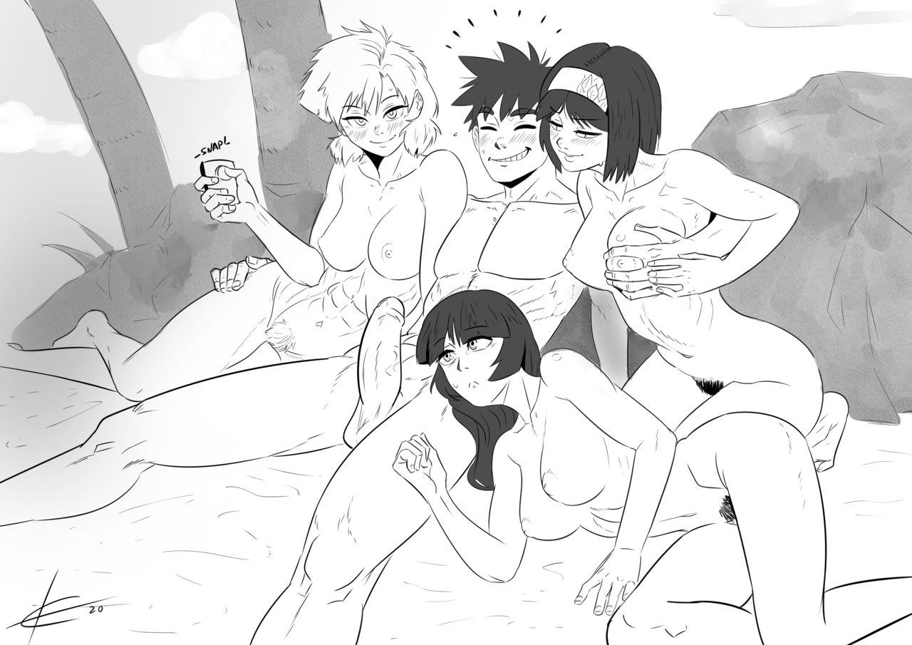 1boy, 2020, 3girls, abs, aged up, alternate breast size, alternate hairstyle, beach, big breasts, big penis, blush, breasts, brock (pokemon), dated, eltonel, erika (pokemon), female, groping, hand on breast, harem, human, kasumi (pokemon), male, misty (pokemon hgss), misty (pokemon), monochrome, multiple females, multiple girls, nintendo, nipples, penis, pimp, pokemon, pokemon frlg, pokemon gsc, pokemon hgss, pokemon rgby, pubic hair, pussy, pussy hair, sabrina (pokemon), source request, text, thick thighs, watermark, wide hips