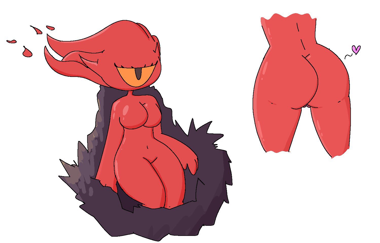 ass, behind, brimstone elemental, calamity mod, cyclops, female, monster girl, red skin, terraria