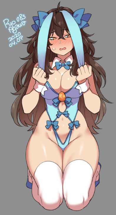 1girls, big breasts, blush, breasts, bunny ears, bunny girl, bunnysuit, cleavage, female, female only, large breasts, ryo agawa, solo, thighhighs