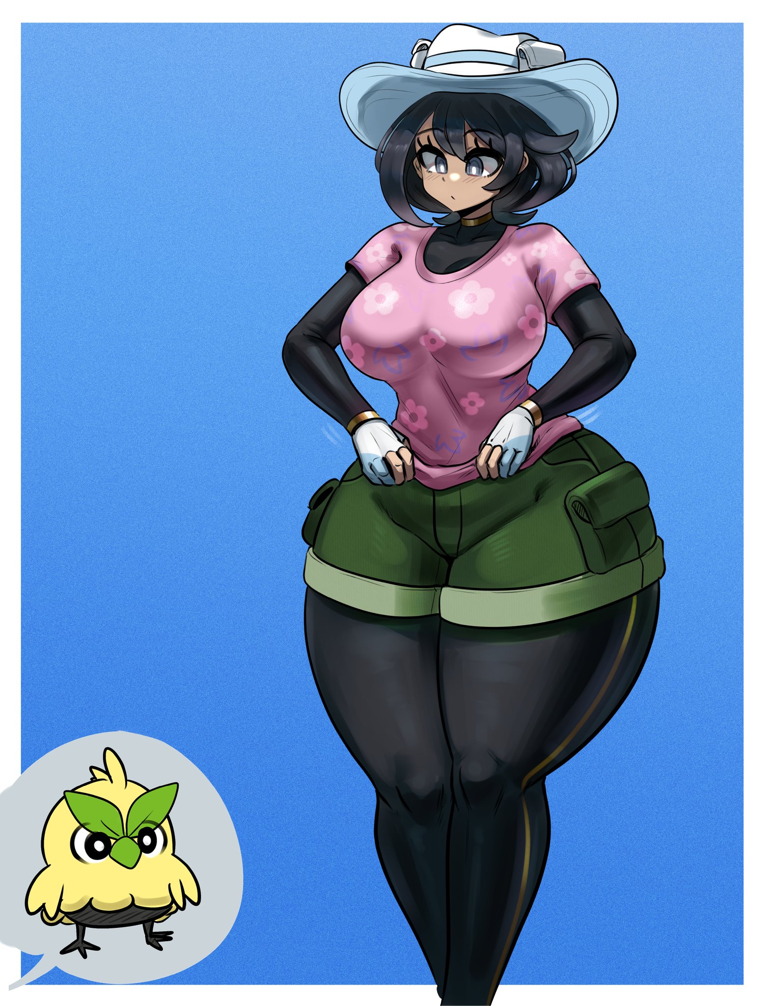 ass expansion, breast expansion, breast growth, browt, expansion, female, female protagonist (pokemon ww), game freak, gigantic ass, gigantic butt, gigantic thighs, gipehtyboon, girl, growth, growth sequence, habrow, hammerspace, hammerspace breasts, hat, impossible clothing, large breasts, nintendo, pokemon, pokemon ww, short hair, short hair female, tagme, thigh expansion, white border, wide hips, yboon