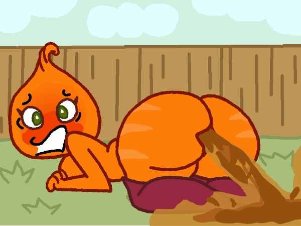 1girls anthro anthrofied anus ass ass_focus blush breasts fart fart_cloud fart_fetish farting female flora_fauna plant plant_girl plant_humanoid plantie plants_vs._zombies popcap_games pussy scat sweet_potato_(pvz) thing1s