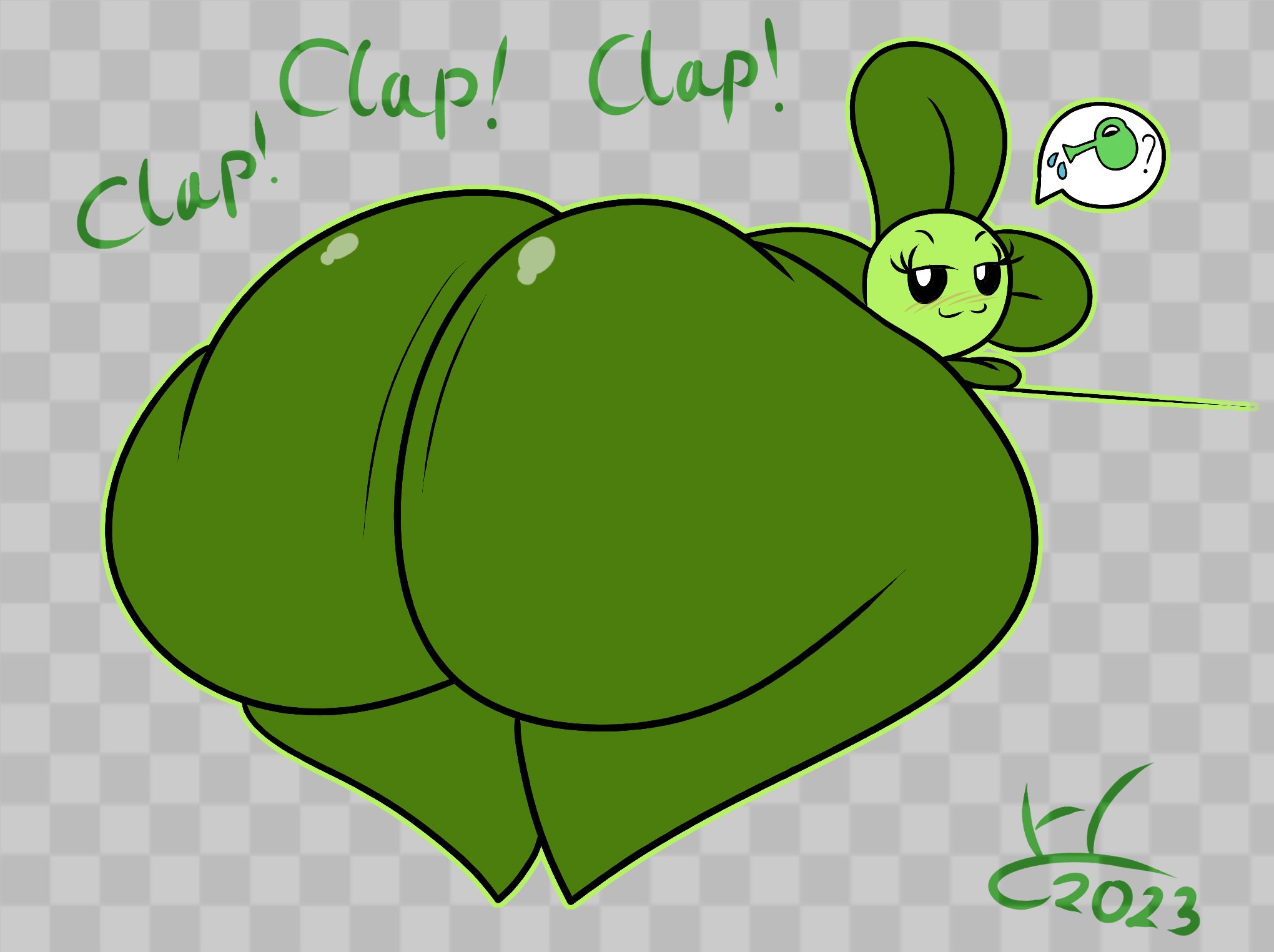 1girls, anthro, anthrofied, ass, blover (pvz), breasts, female, flora fauna, hatty ya ku, plant, plant girl, plant humanoid, plantie, plants vs zombies, plants vs. zombies, popcap games, pussy