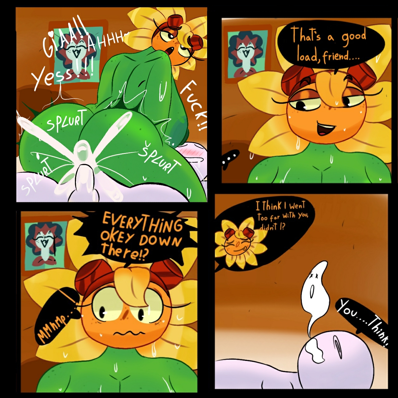 anthro, ass, big breasts, breasts, curvyplant, electronic arts, female, female focus, female only, flora fauna, flower, heroes, moxxy art, plant girl, plant humanoid, plants vs zombies, plants vs zombies:, popcap games, solar flare (pvz), sunflower (pvz), sweat, thick thighs, video game character, video games, wide hips