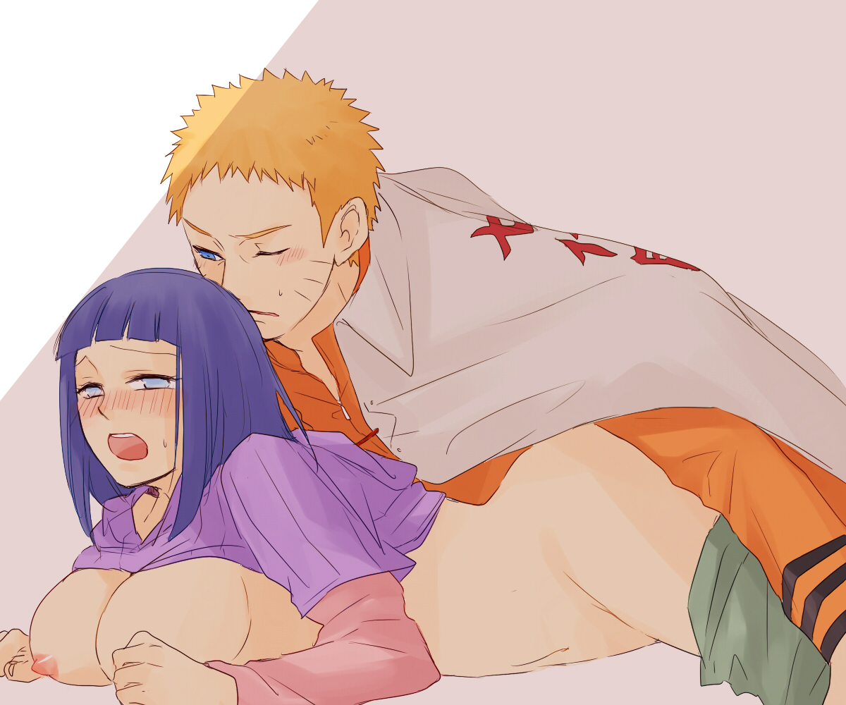1boy, 1girls, artist request, blonde hair, blue eyes, blue hair, bob cut, boruto: naruto next generations, breasts, canon couple, clothing, female, huge breasts, husband and wife, hyuuga hinata, male, male/female, married couple, milf, naruto, naruto (series), purple eyes, uzumaki hinata, uzumaki naruto, violet eyes, whisker markings, whiskers, white eyes, yellow hair