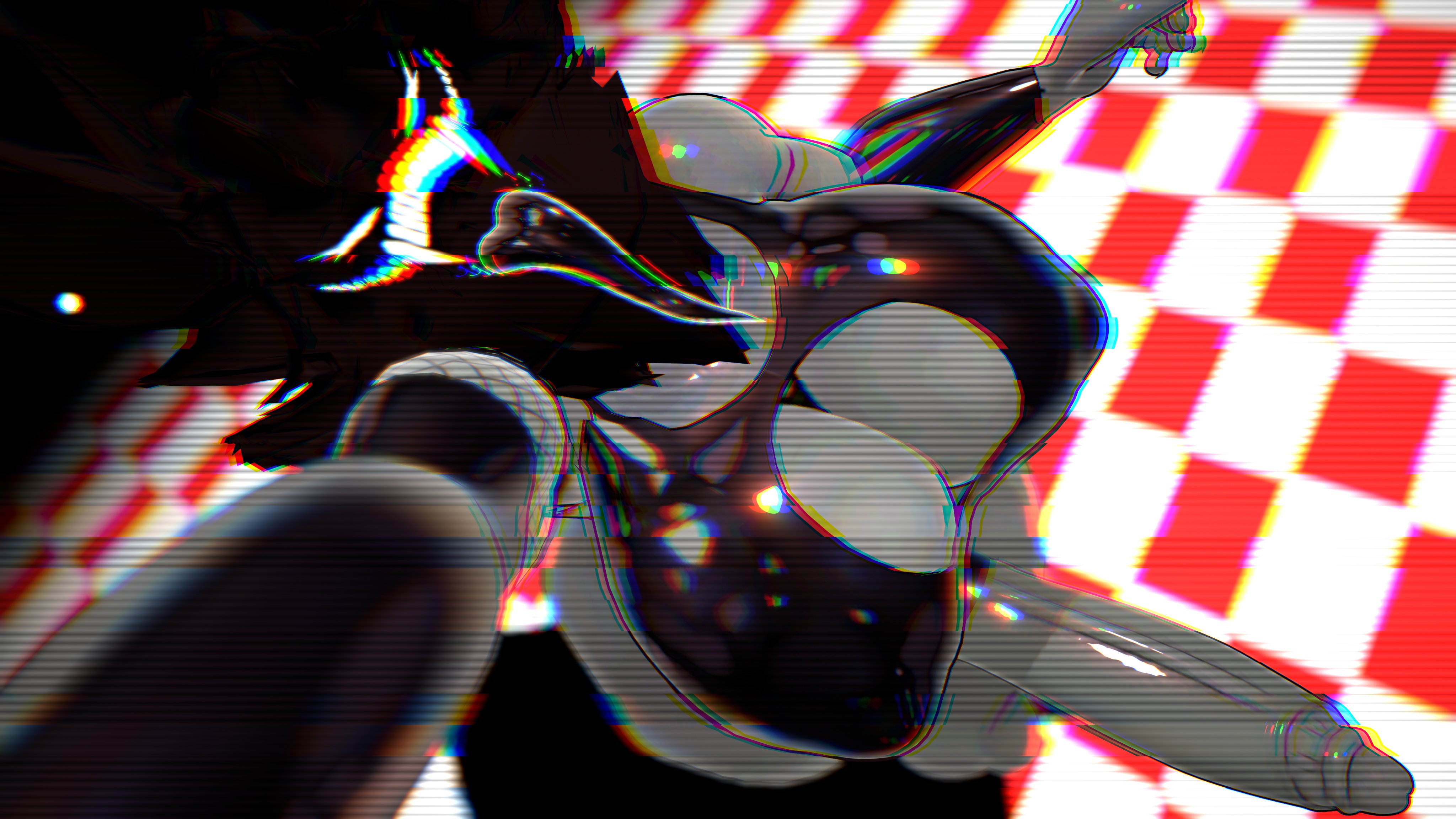 1futa, 3d, armwear, big breasts, big penis, bottomless, breasts, cock ring, from above, futanari, huge cock, intersex, karelia (acerattman), looking at viewer, open mouth, penis, sloppydragons, smiler (the backrooms), solo, tagme, the backrooms, tongue, tongue out, vrchat, vrchat penis