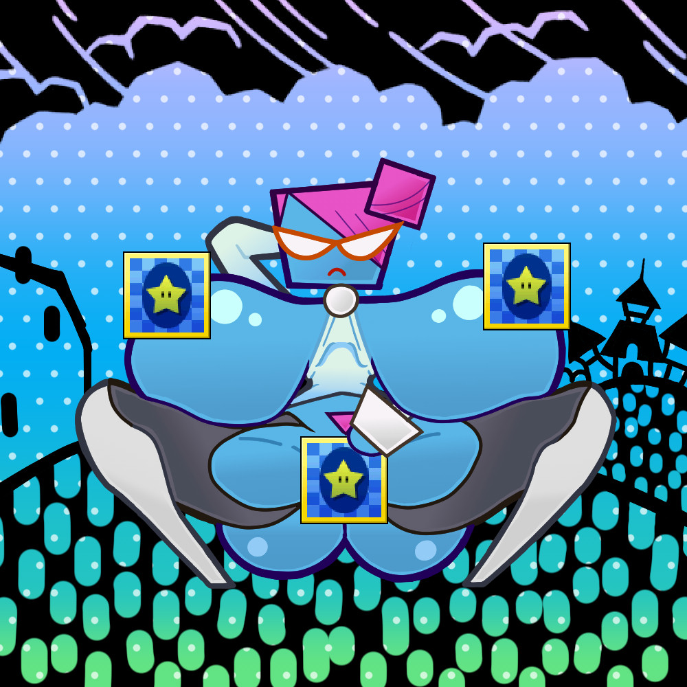 1girls, ass, ass bigger than head, blue skin, breasts, breasts bigger than head, censored, female, female only, hanging breasts, huge ass, hyper breasts, mario (series), nastasia, nude, osterzonensfw, paper mario, super paper mario, tagme, teasing, voluptuous