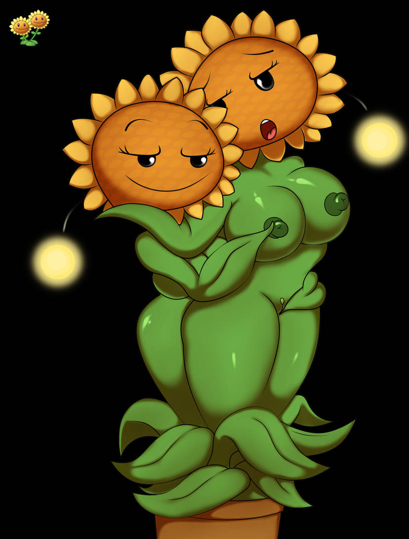1girls, 2girls, anthro, anthrofied, ass, breasts, female, flora fauna, lesbian, oddmashine, oddrich, plant, plant girl, plant humanoid, plantie, plants vs zombies, plants vs. zombies, popcap games, pussy, sunflower (pvz), twin sunflower (pvz), yuri